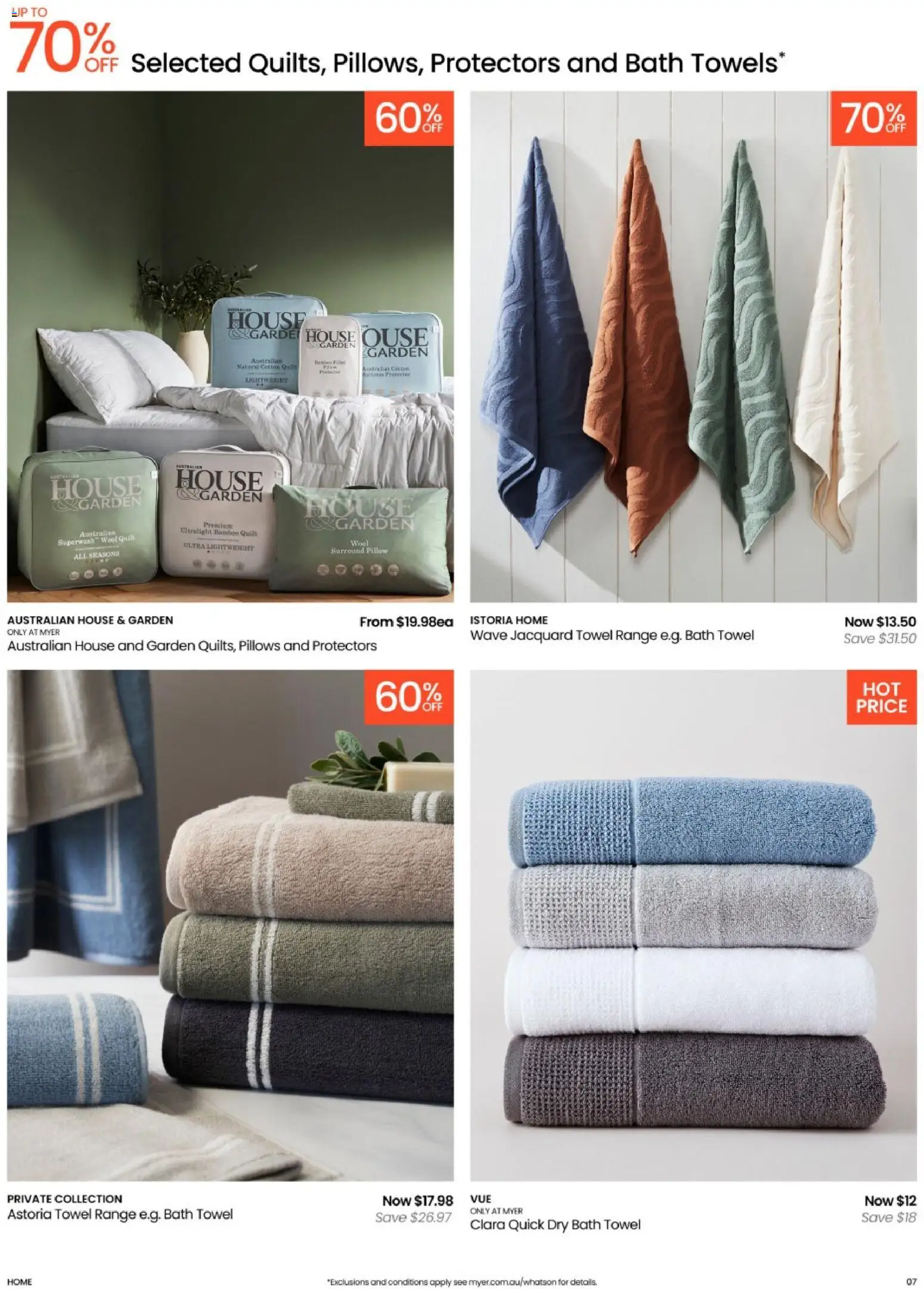 Myer catalogue - valid from 08.04.2026 | Page: 7 | Products: Bath, Pillow