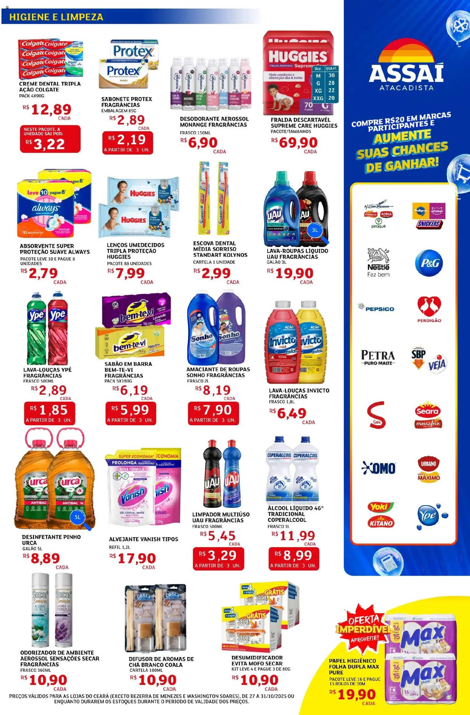 Assaí Atacadista Folheto - válido de 27.10.2025 | Página: 7 | Produtos: Limpador multiuso, Creme, Creme dental, Vanish