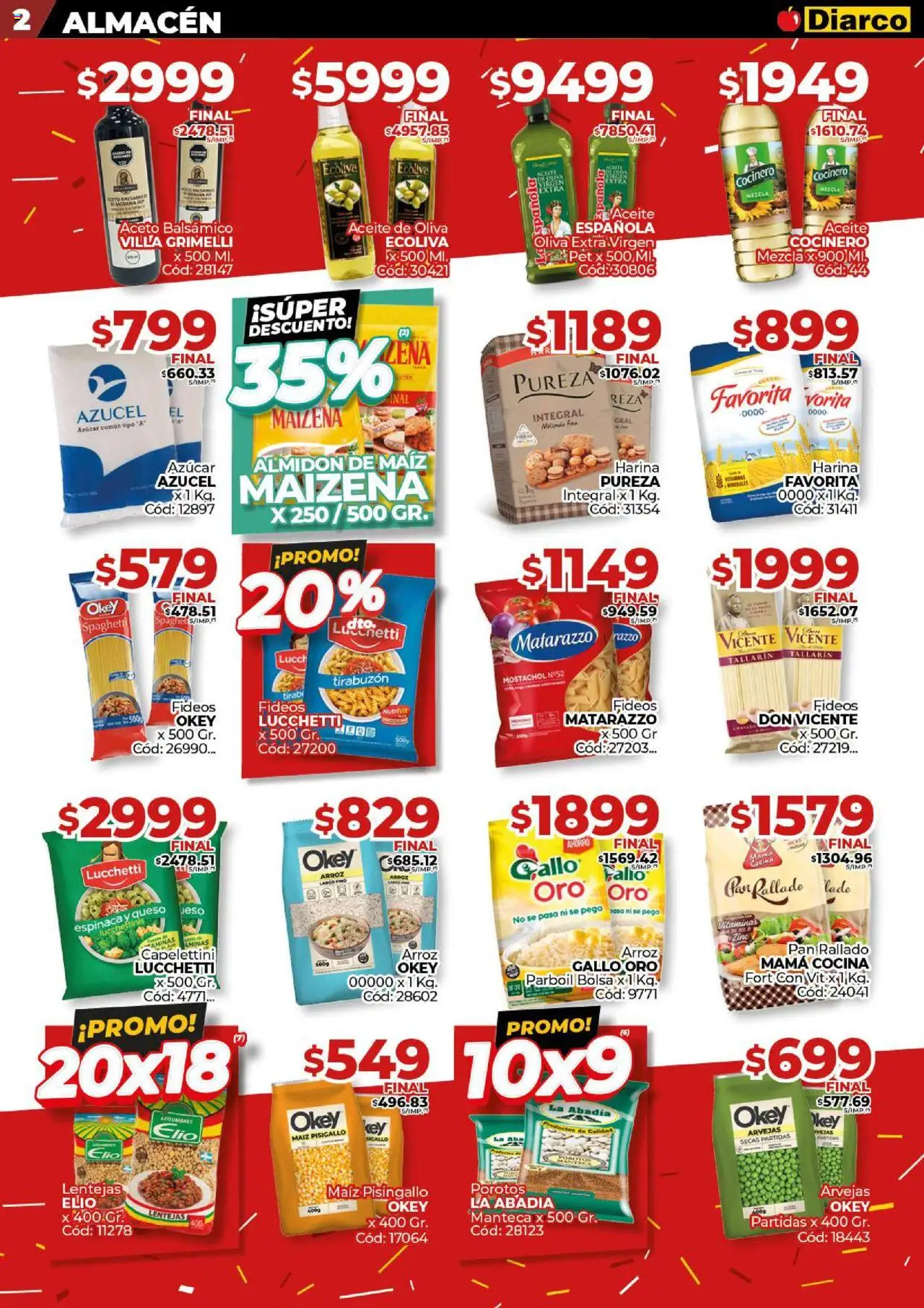 Diarco ofertas │ válido desde el 15.09.2025 | Página: 2 | Productos: Bolsa, Pan, Arroz, Fideos