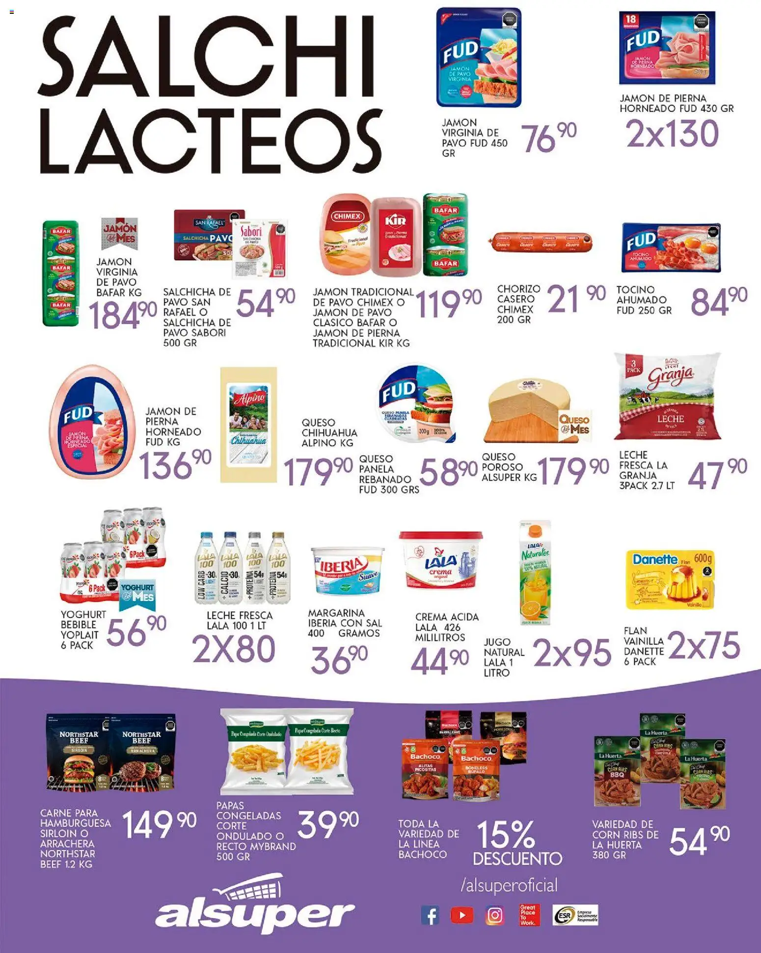 Nuevas ofertas de Alsuper válidas en toda la República Mexicana desde el 28.10.2025. ¡Encuentra las mejores ofertas en Alsuper folleto Durango! | Página: 3 | Productos: Papa, Sal, Salchicha, Jugo