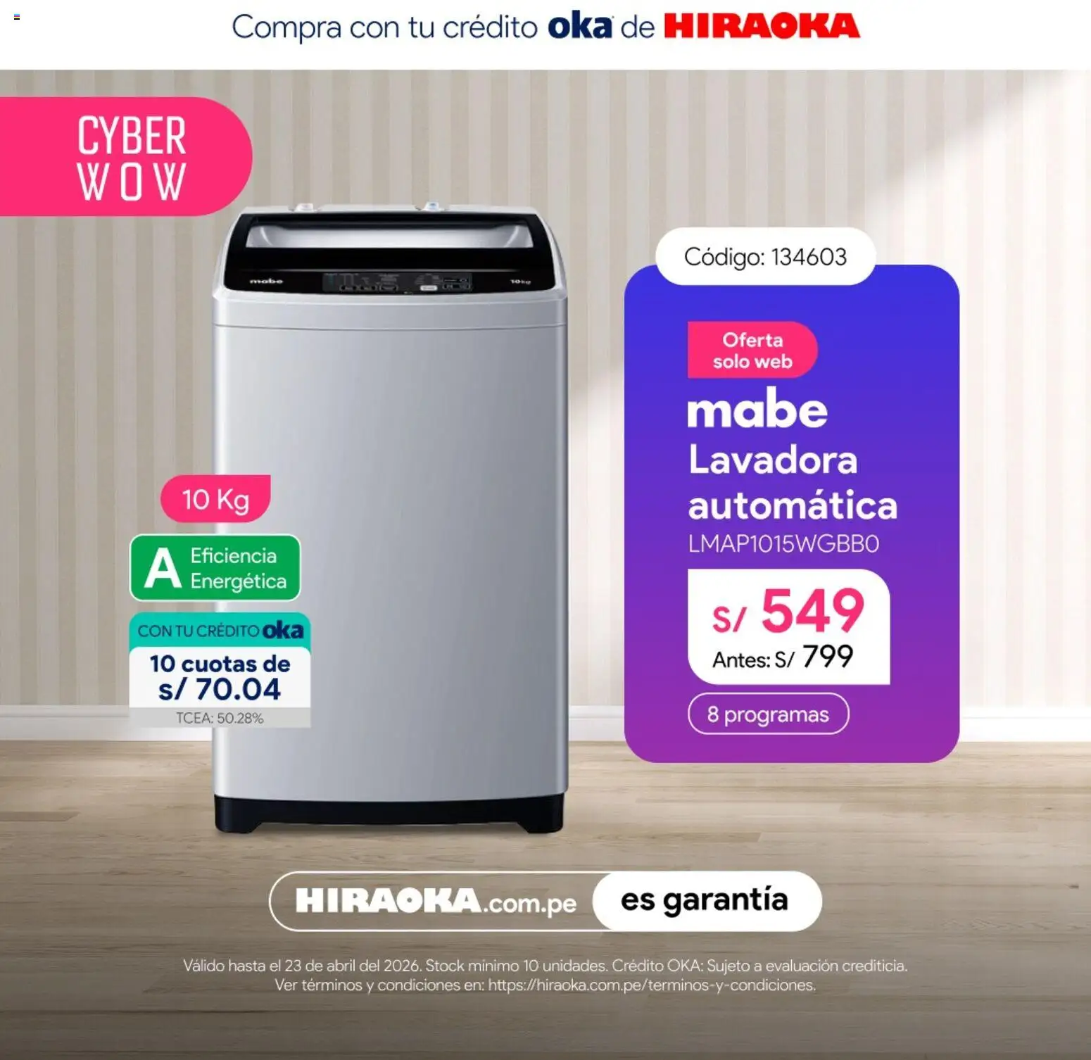Catálogo Hiraoka válido desde 20.04.2026 | Página: 2 | Productos: Lavadora