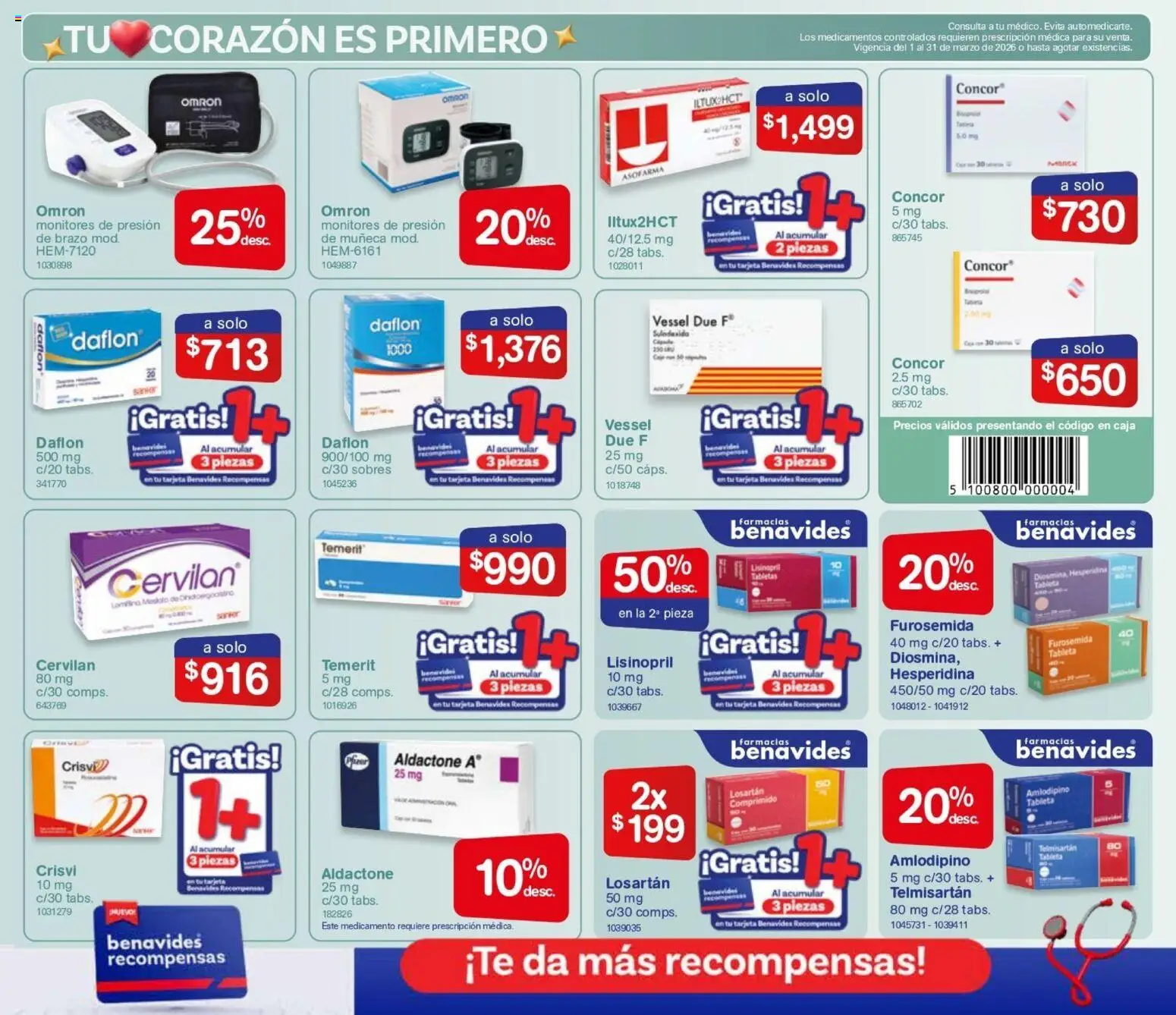Nuevas ofertas de Farmacia Benavides válidas en toda la República Mexicana desde el 01.01.2026. ¡Encuentra las mejores ofertas en Farmacia Benavides catálogo! | Página: 6 | Productos: Caja, Tableta
