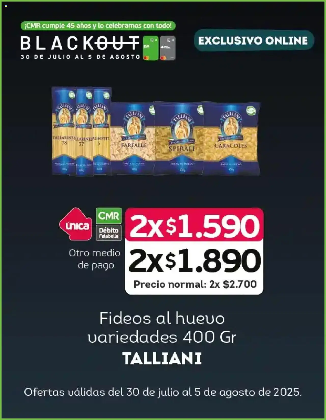Tottus ofertas  │ válido desde el 01.08.2025 | Página: 12 | Productos: Huevo, Fideos, Pasta