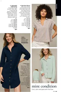 Preview of Piqué Shirt Dress, Navy button-down dress with collar, chest pockets and 3/4-length sleeves. Shirttail hem. Cotton. Centre back length: 95 cm on M; 99 cm on 1X. Machine wash, dry flat. from shop Avon valid from 09.04.2026 | Page: 141