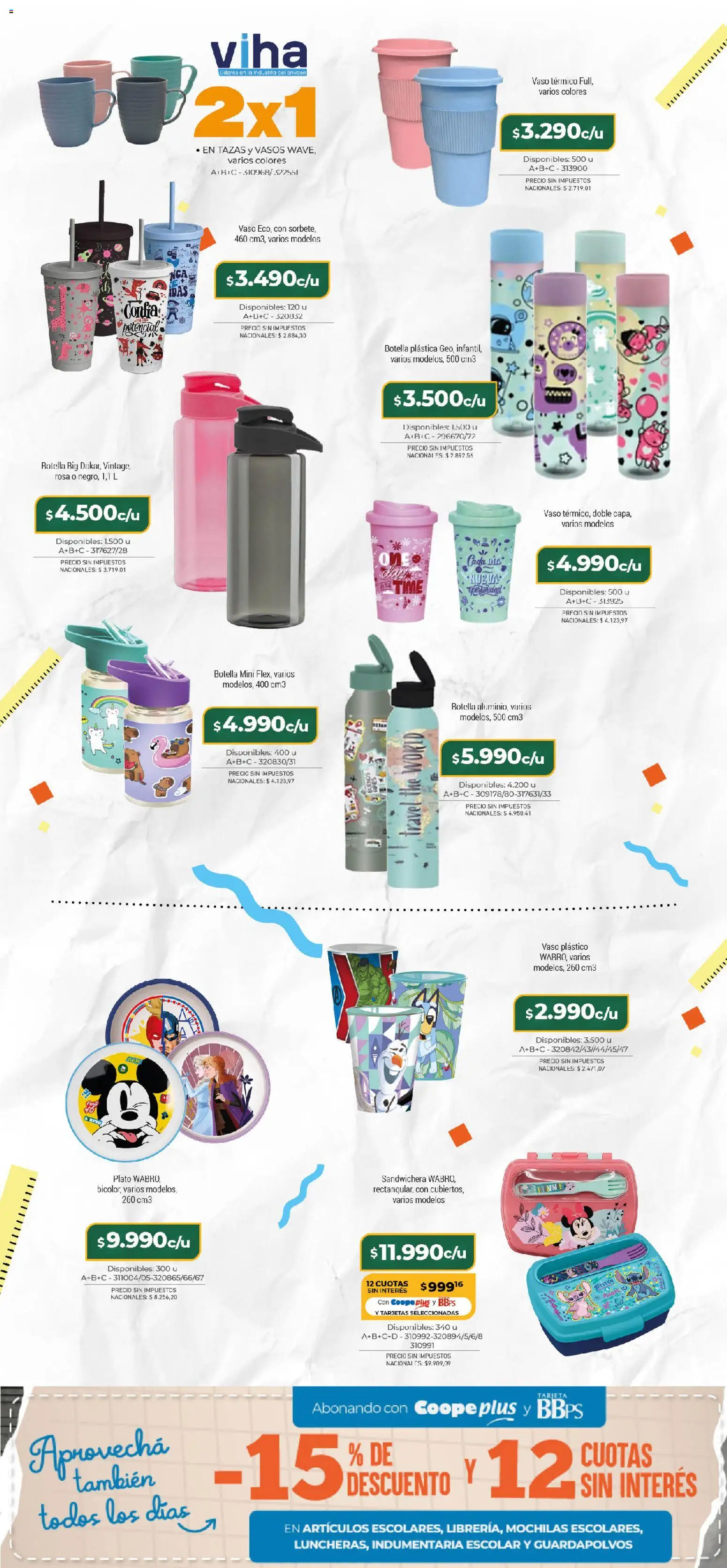 Cooperativa Obrera - La Canasta de La Coope │ válido desde el 09.02.2026 | Página: 7 | Productos: Botella, Sandwichera, Vasos