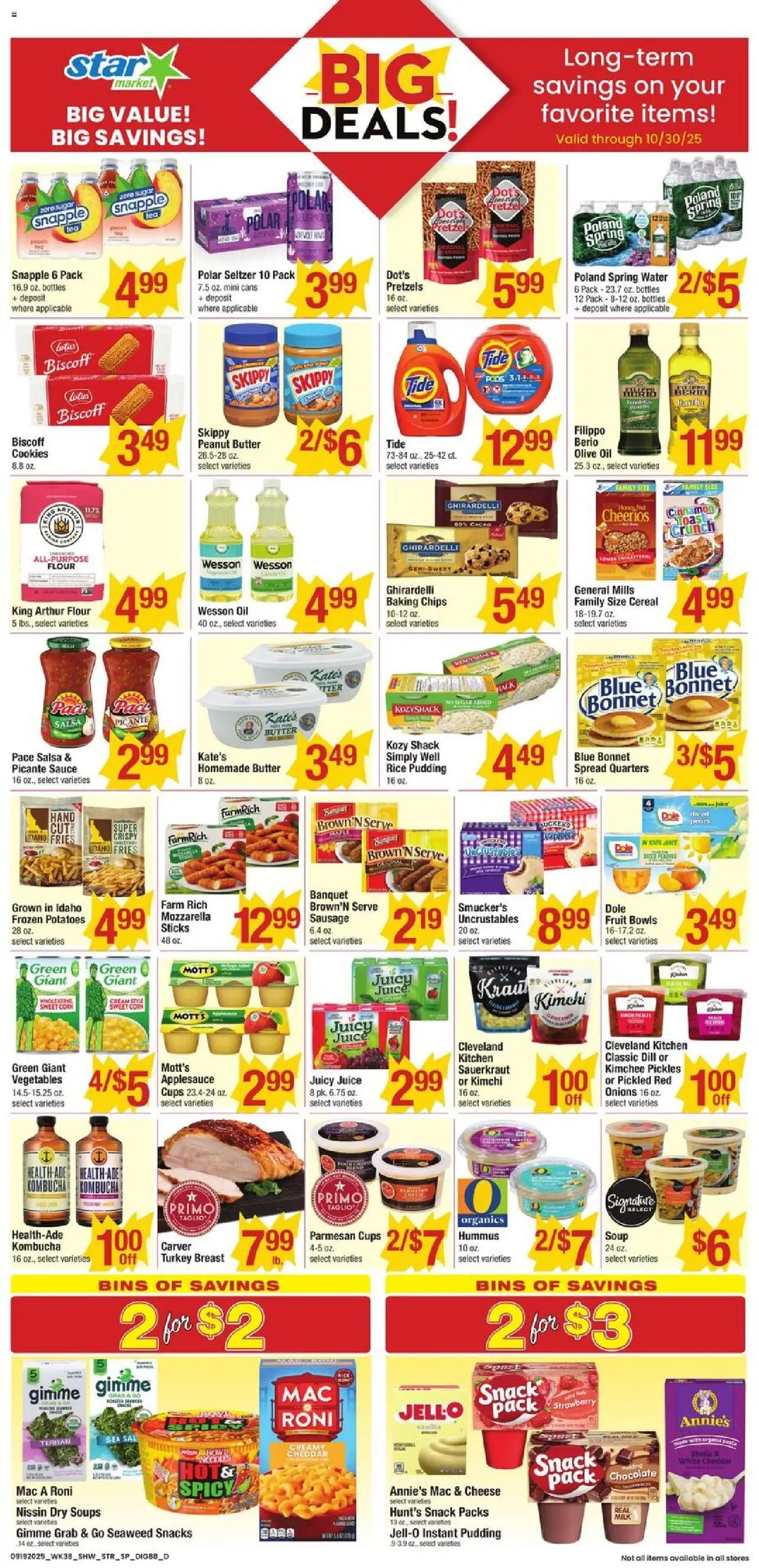 Star Market Weekly Ad - MA - valid from 19.09.2025 | Page: 6 | Products: Butter, Chocolate, Potatoes, Sugar