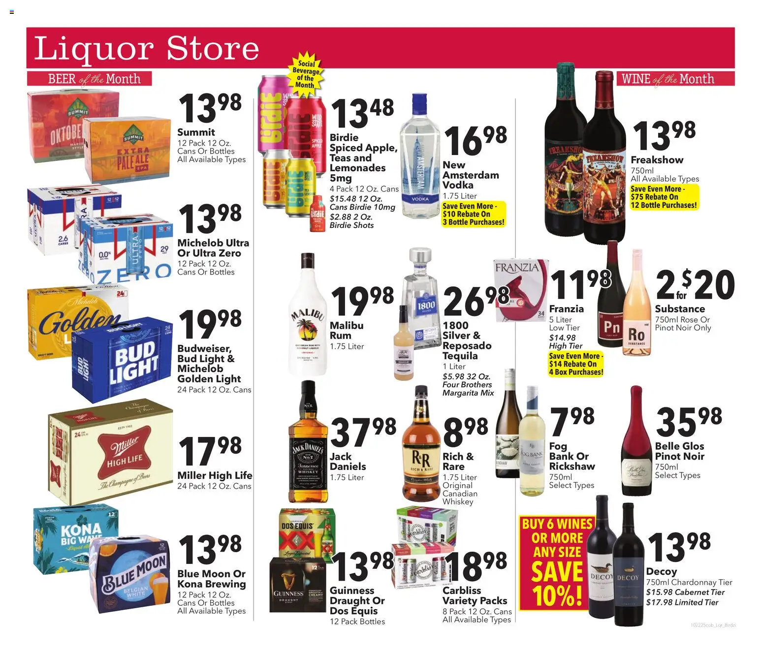 Coborn's Liquor Store - valid from 22.10.2025 | Page: 1 | Products: Box, Wine, Vodka, Whiskey