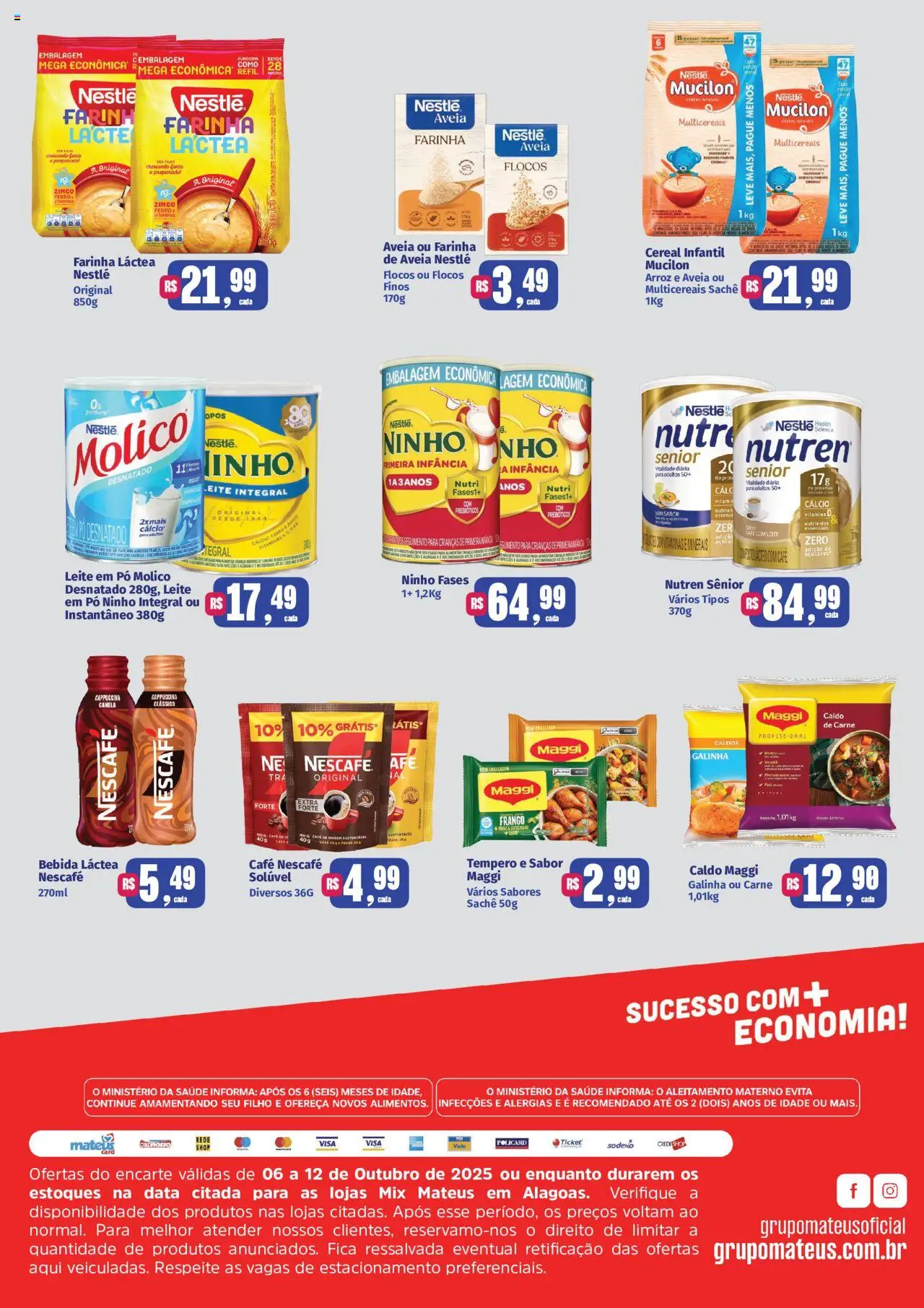 Mateus Folheto - válido de 06.10.2025 | Página: 2 | Produtos: Pera, Arroz, Bebida, Leite em pó