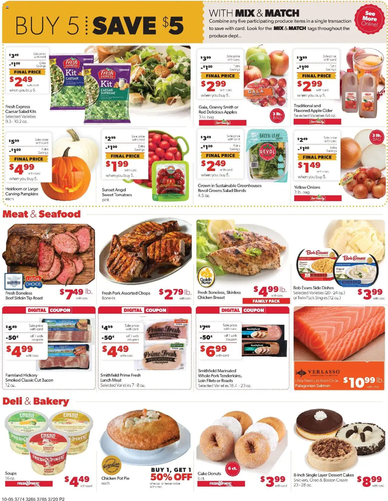 Family Fare Weekly Ad - IA - valid from 05.10.2025 | Page: 3 | Products: Pork, Cream, Seafood, Greens