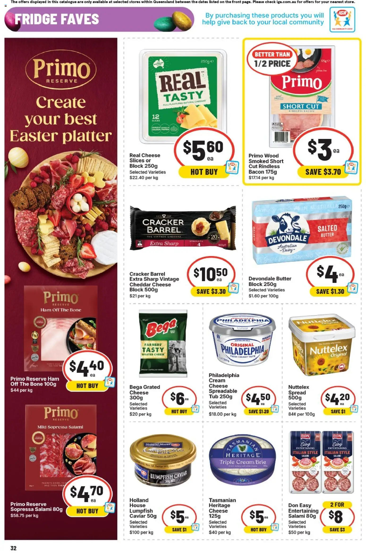 IGA catalogue - valid from 25.03.2026 | Page: 31 | Products: Dairy, Butter, Ham, Fridge