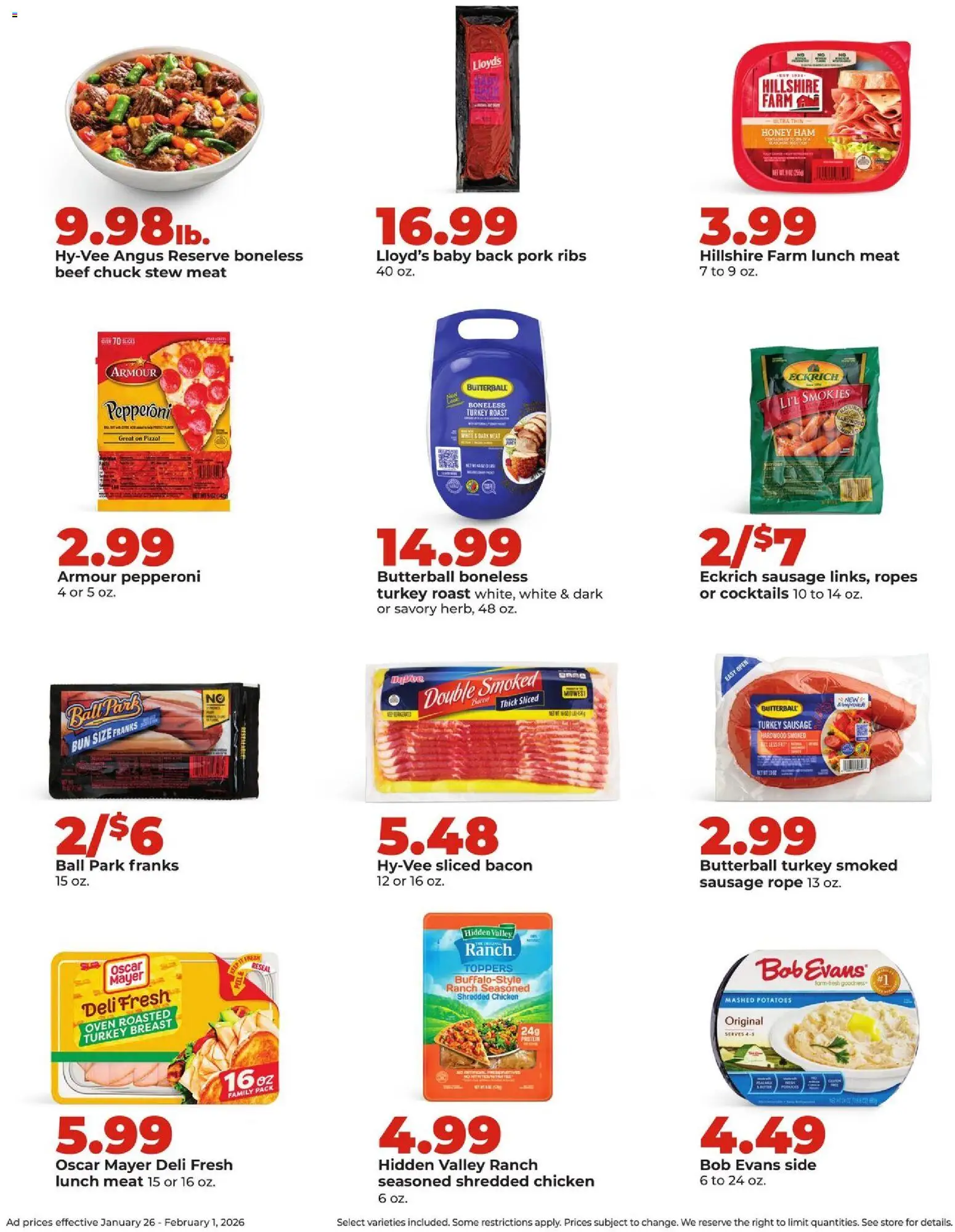 HyVee Weekly Ad - valid from 26.01.2026 | Page: 11 | Products: Pork, Beef, Potatoes, Sausage