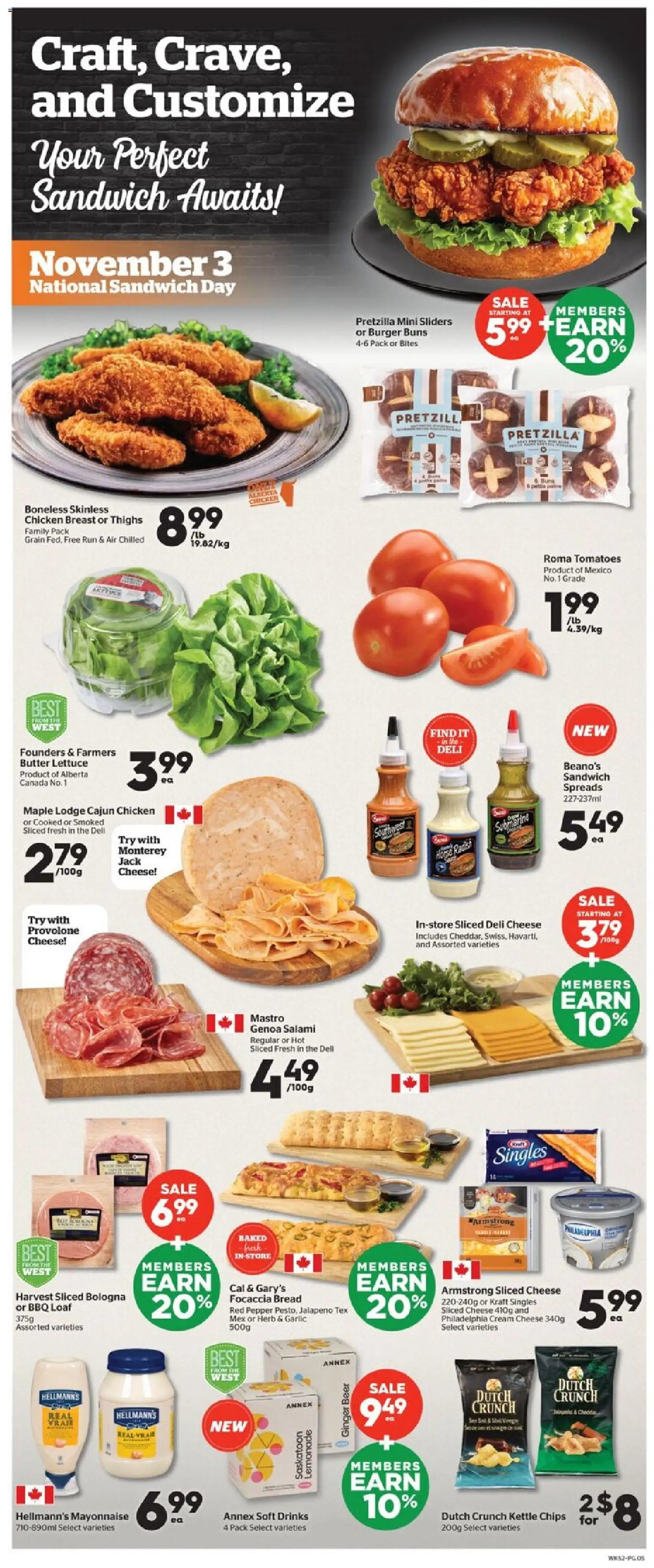 Calgary Co-op flyer valid from 30.10.2025 | Page: 5 | Products: Kettle, Butter, Salami, Chicken