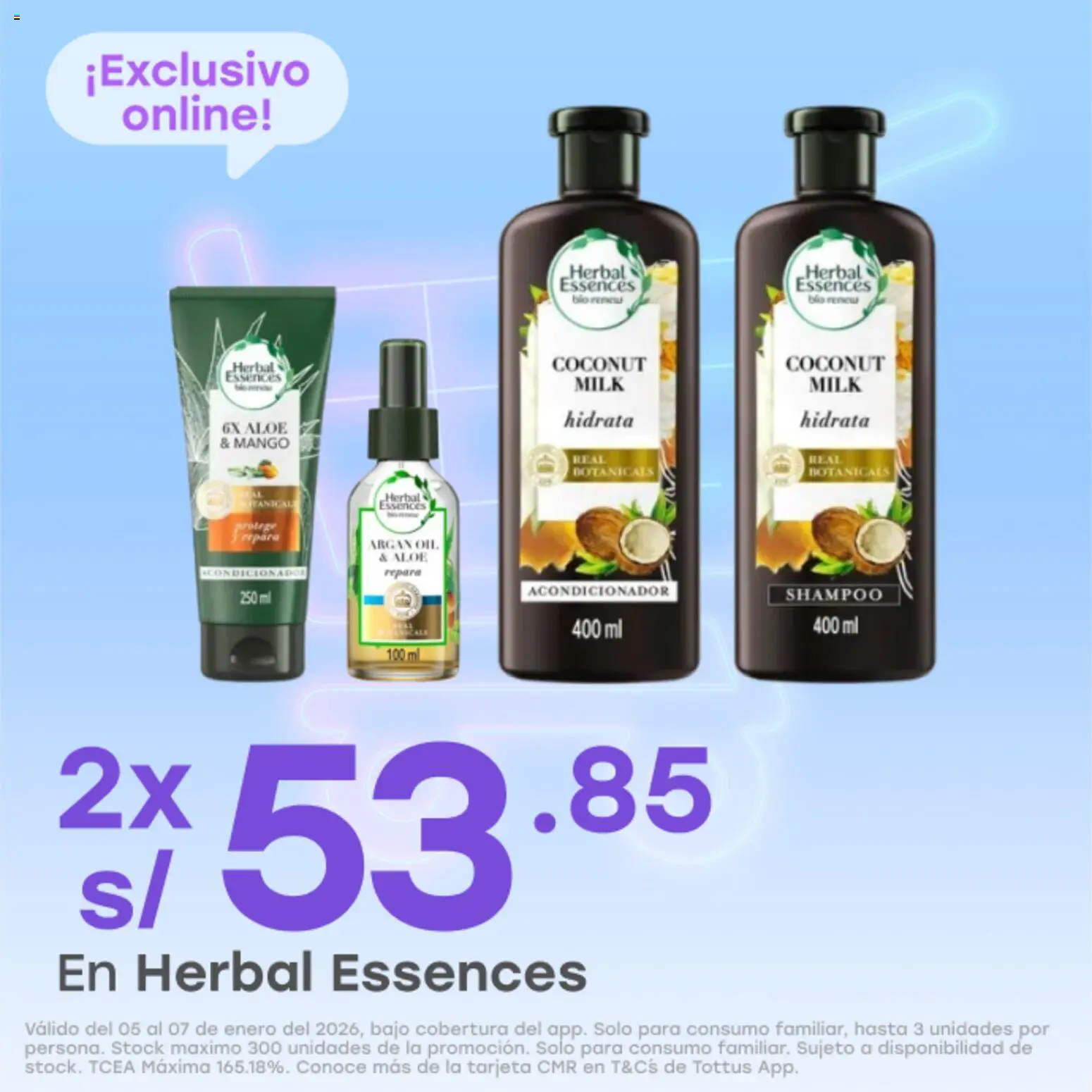 Catálogo Tottus válido desde 05.01.2026 | Página: 3 | Productos: Shampoo, Acondicionador