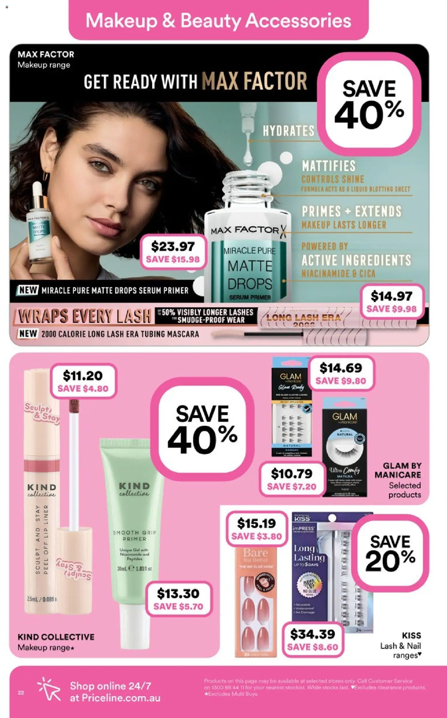 Priceline Pharmacy catalogue - valid from 13.11.2025 | Page: 22 | Products: Mascara, Accessories, Glue, Lip liner