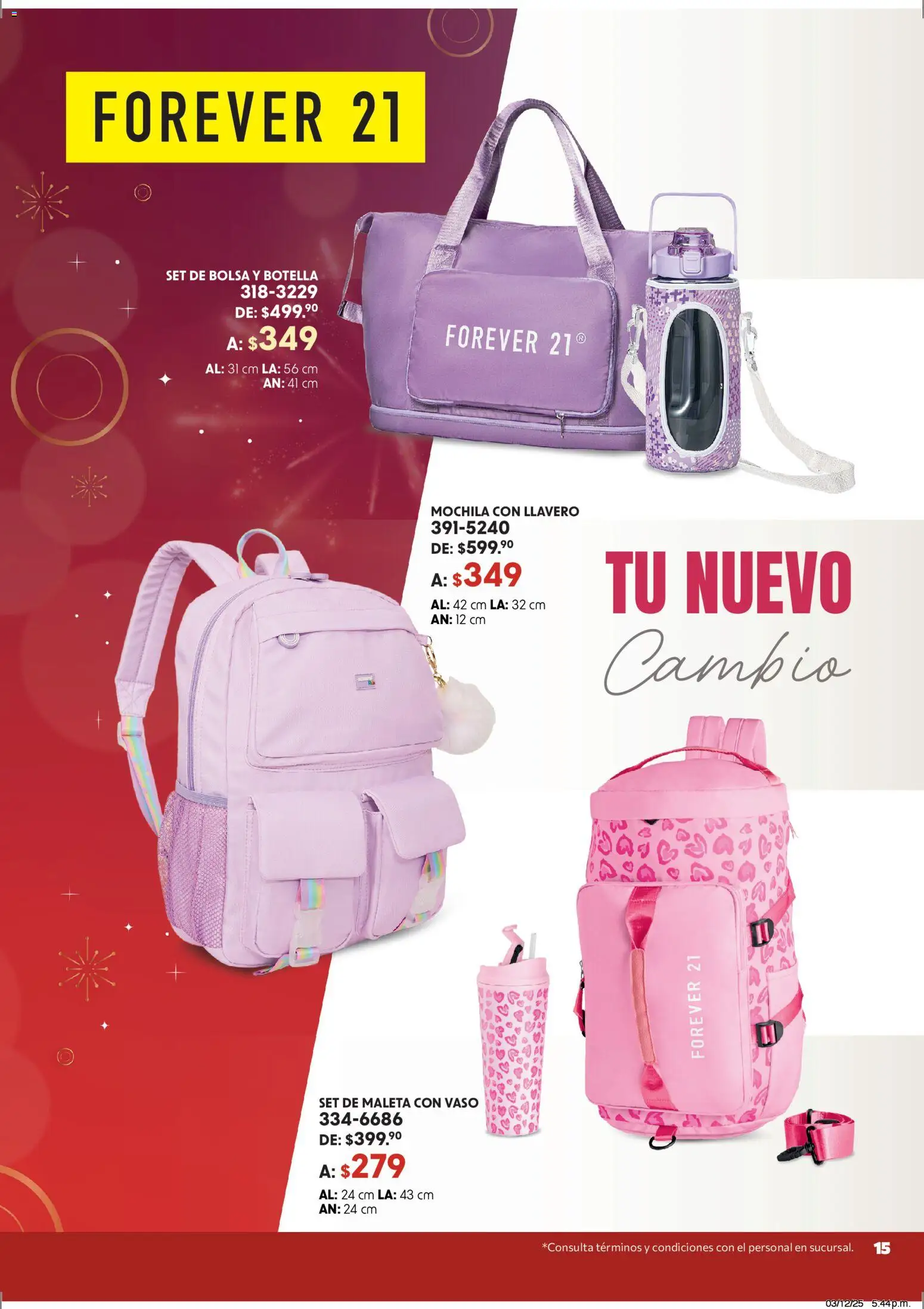 Nuevas ofertas de Andrea válidas en toda la República Mexicana desde el 07.12.2025. ¡Encuentra las mejores ofertas en Andrea catálogo Accesorízate esta Navidad! | Página: 15 | Productos: Bolsa, Llavero, Maleta, Botella