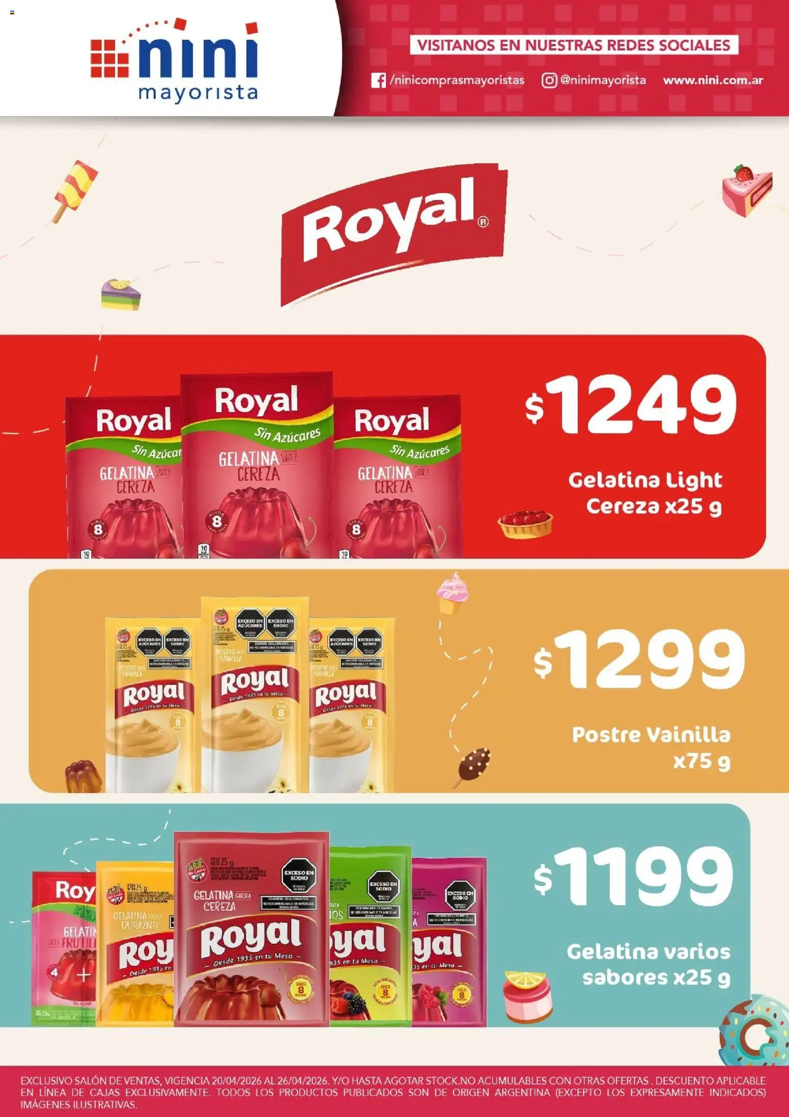 NINI Mayorista ofertas │ válido desde el 20.04.2026 | Página: 31 | Productos: Mesa, Durazno, Gelatina