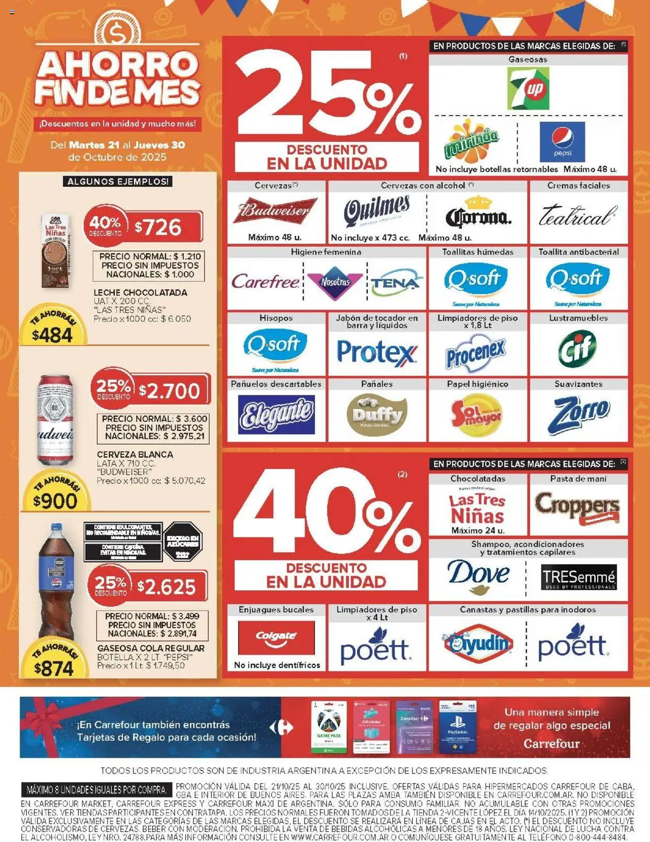 Carrefour ofertas │ válido desde el 21.10.2025 | Página: 9 | Productos: Lustramuebles, Toallitas húmedas, Mani, Pasta