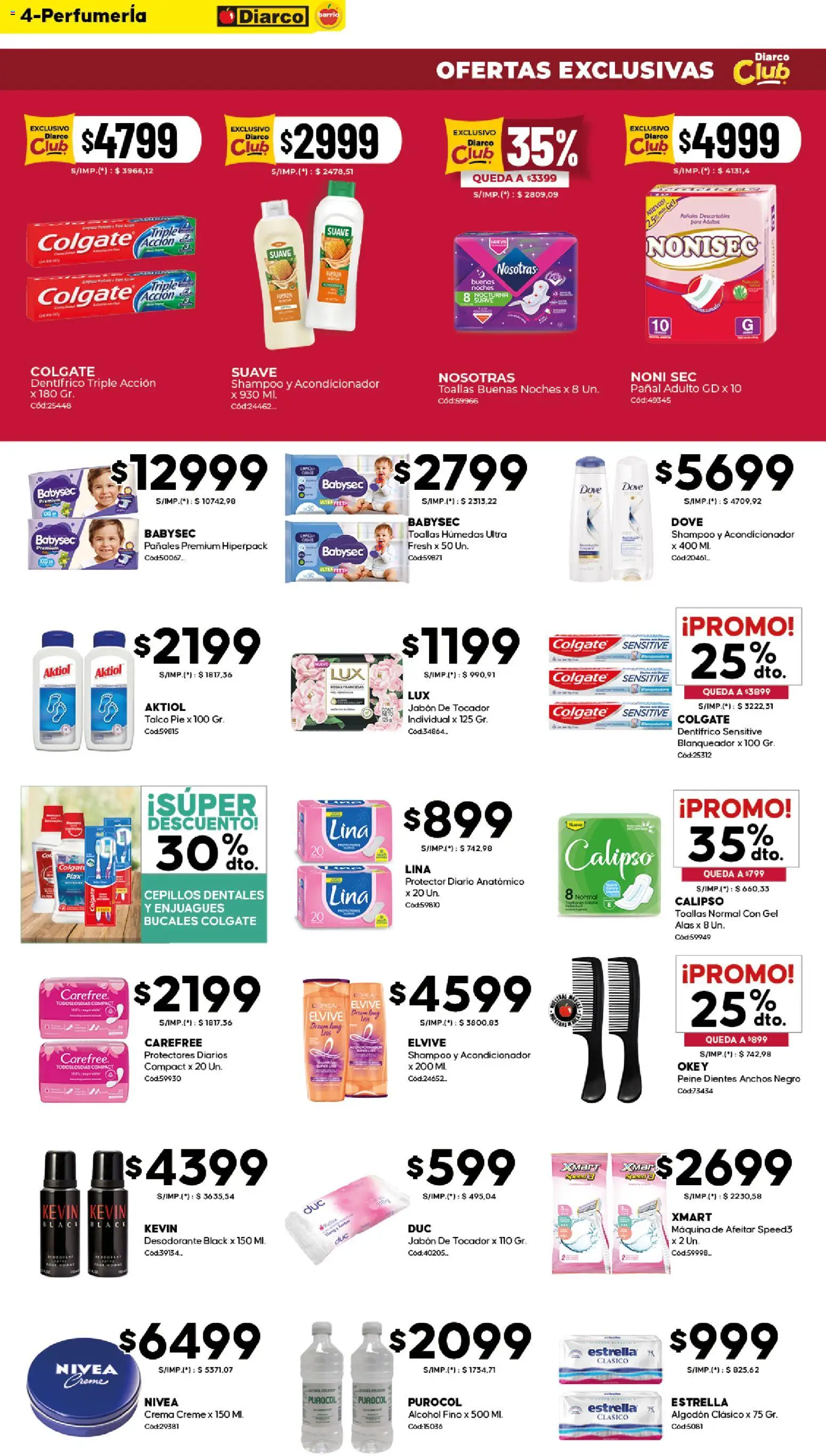 Diarco - Ofertas Diarco Barrio │ válido desde el 06.04.2026 | Página: 4 | Productos: Acondicionador, Jabón, Desodorante, Protectores diarios