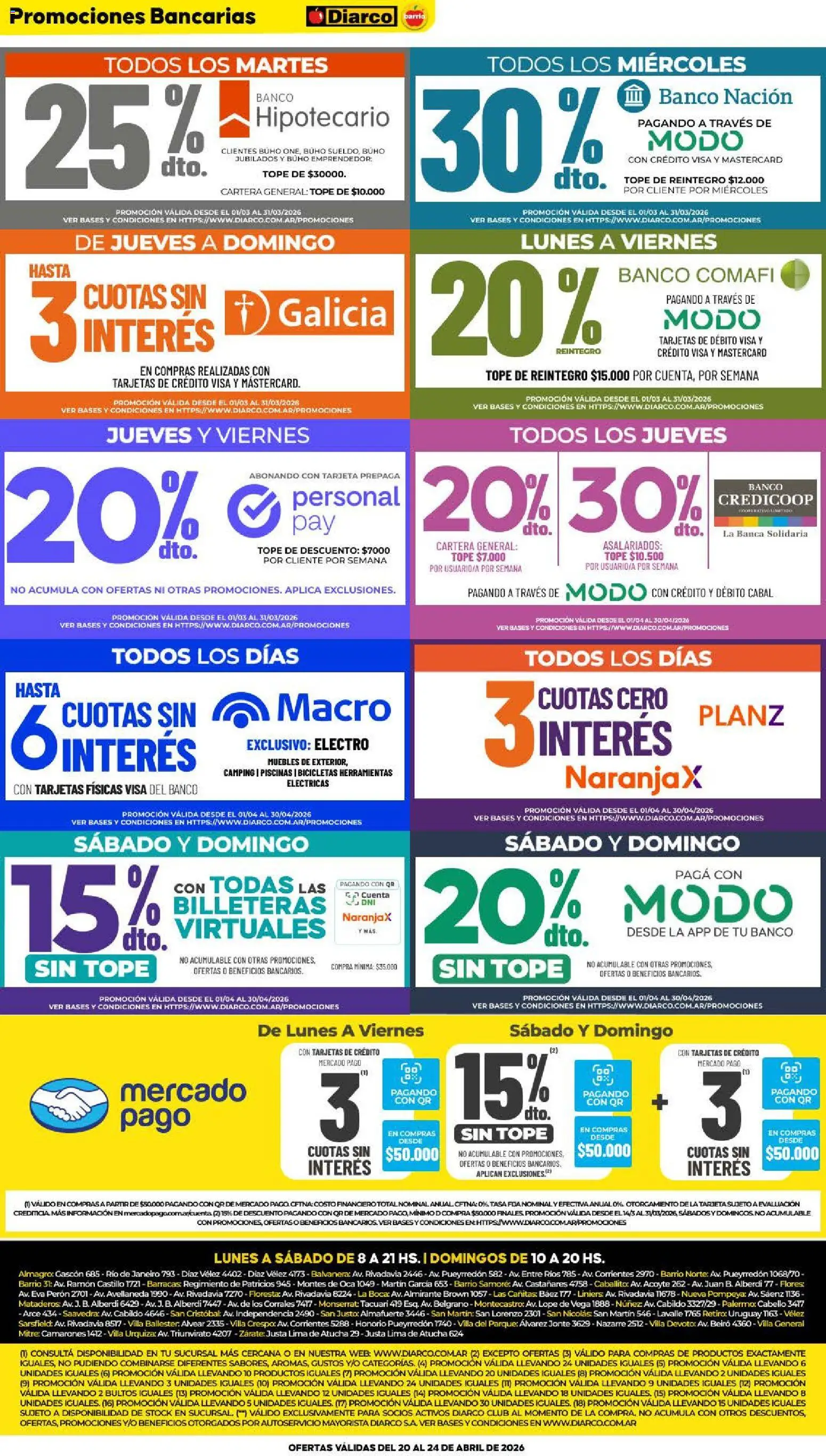 Diarco - Ofertas Diarco Barrio │ válido desde el 20.04.2026 | Página: 11 | Productos: Cartera, Banco, Lima, General