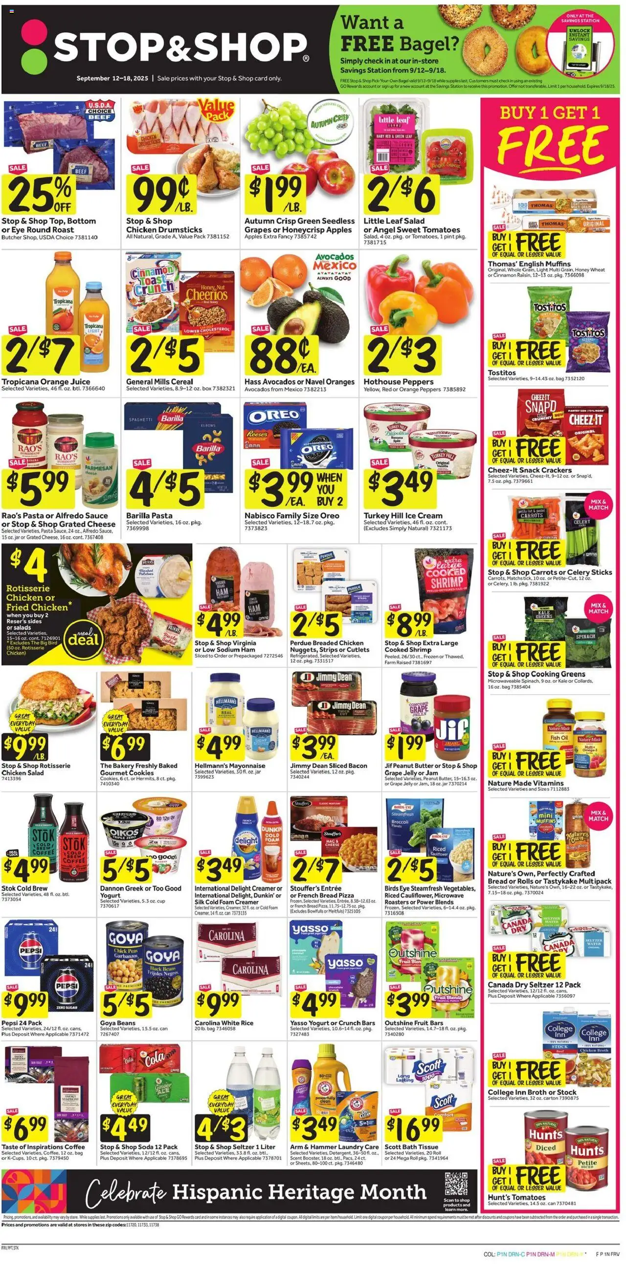 Stop & Shop Weekly Circular - NY - valid from 12.09.2025 | Page: 1 | Products: Bakery, Spinach, Butter, Beef