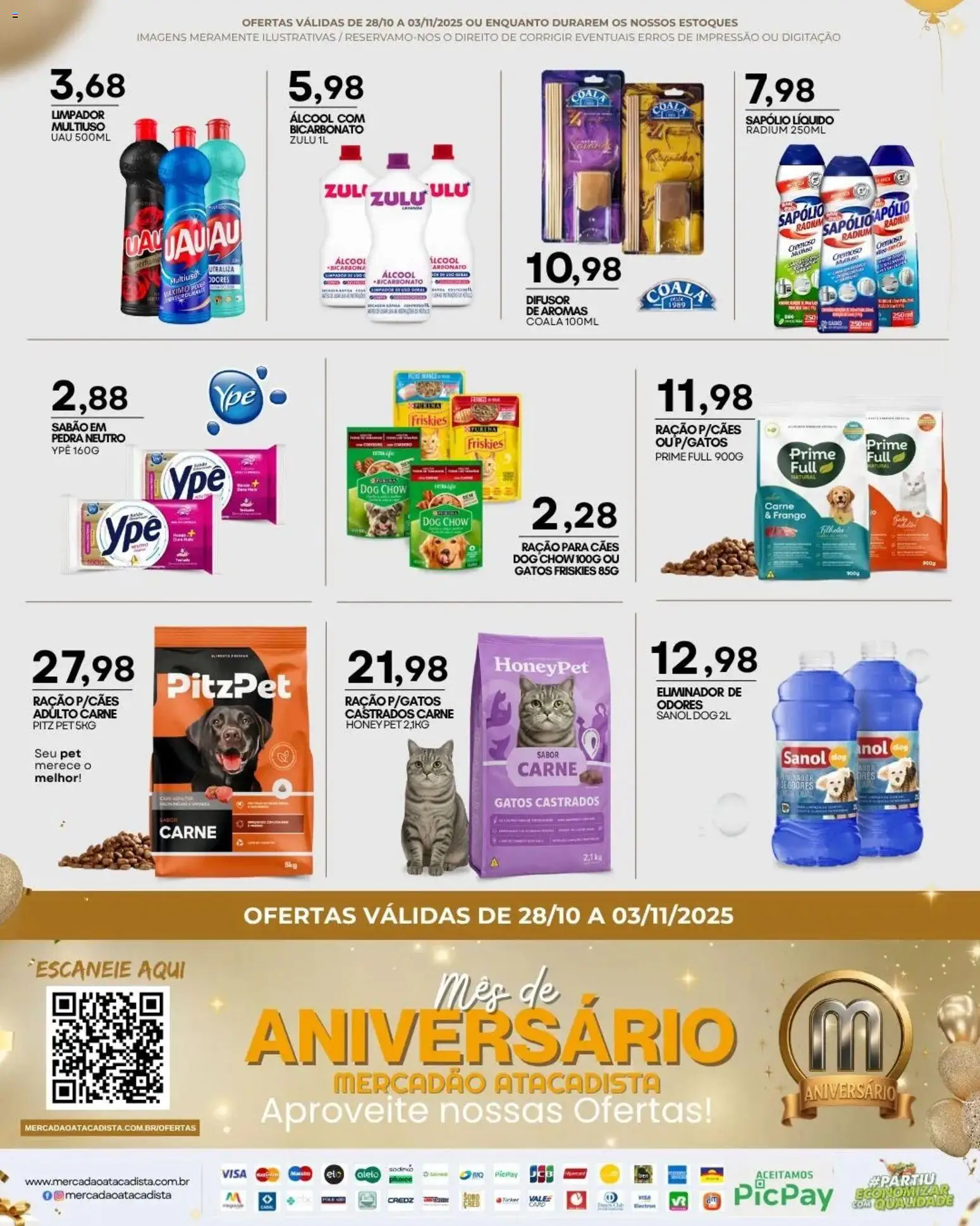 Mercadão Atacadista Folheto - válido de 28.10.2025 | Página: 11 | Produtos: Difusor, Sabão, Carne, Frango