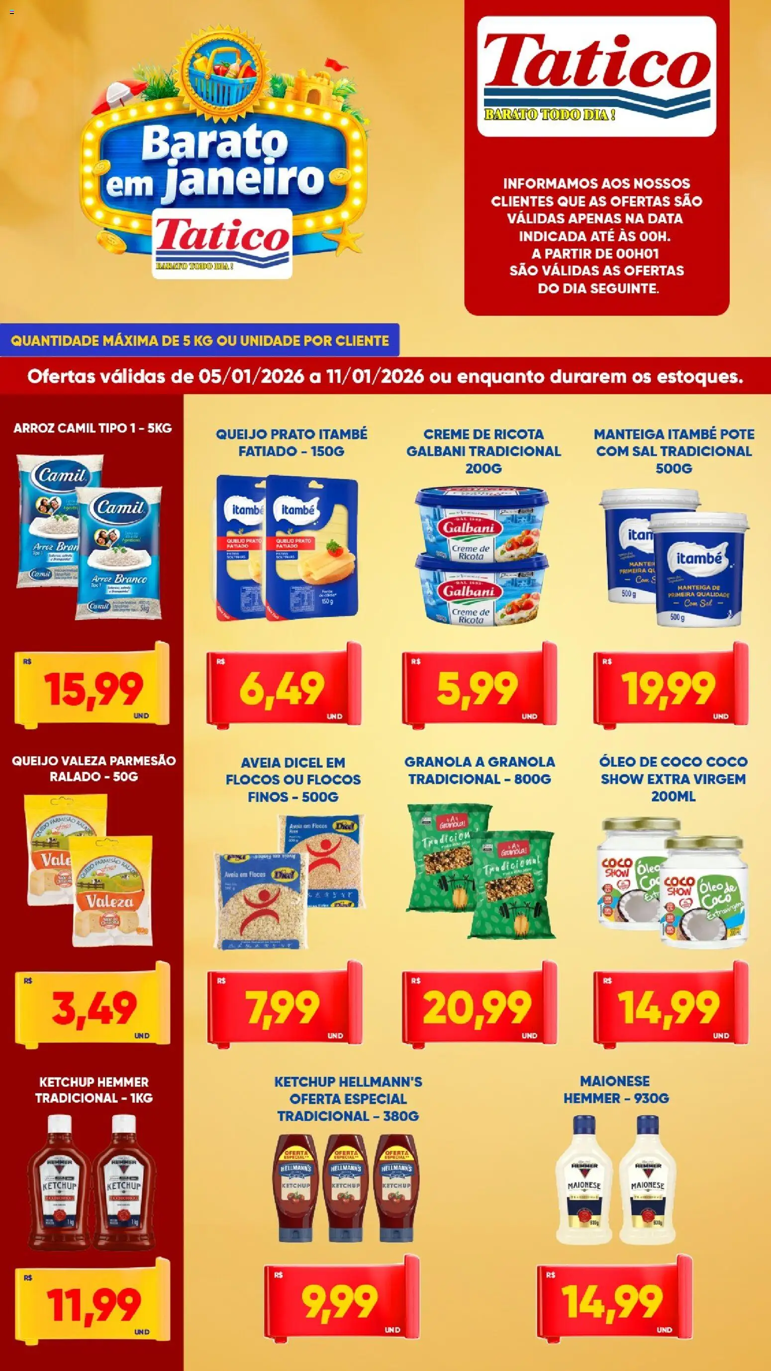 Tatico Folheto - válido de 05.01.2026 | Página: 3 | Produtos: Ketchup, Granola, Aveia, Maionese