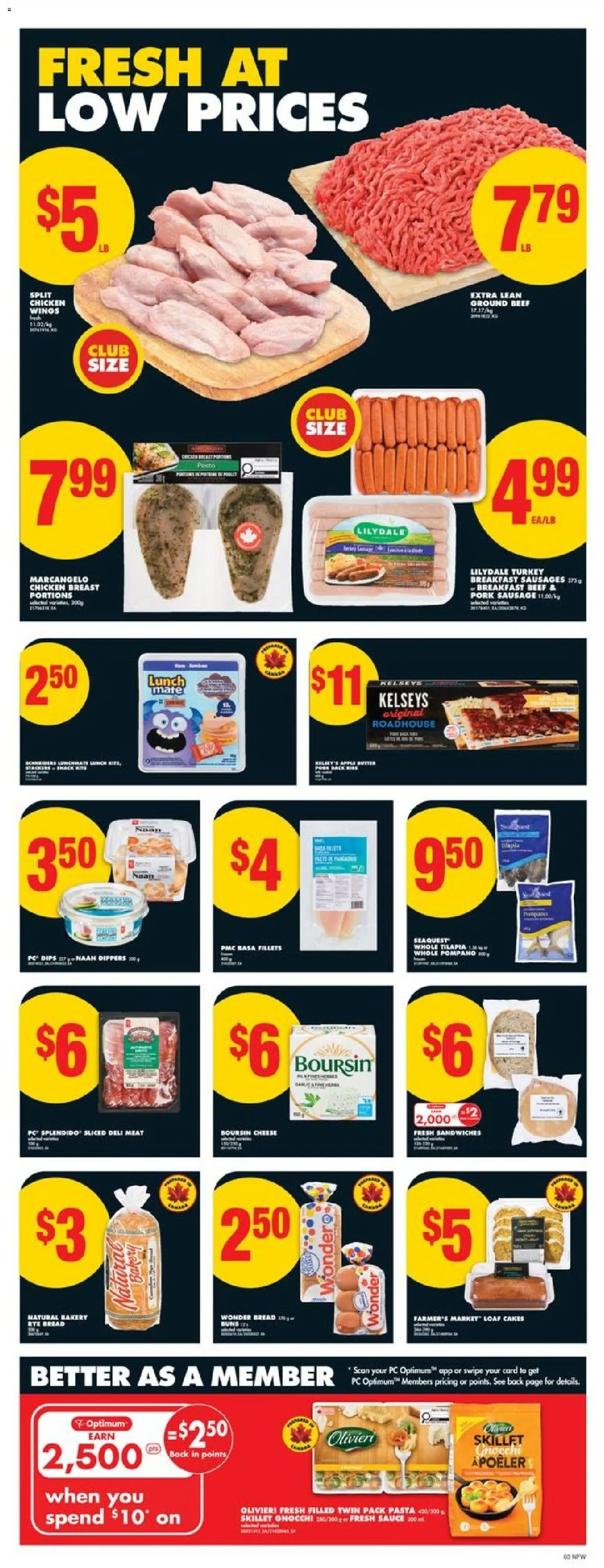 No Frills flyer valid from 13.11.2025 | Page: 3 | Products: Fish, PC, Turkey, Cheese
