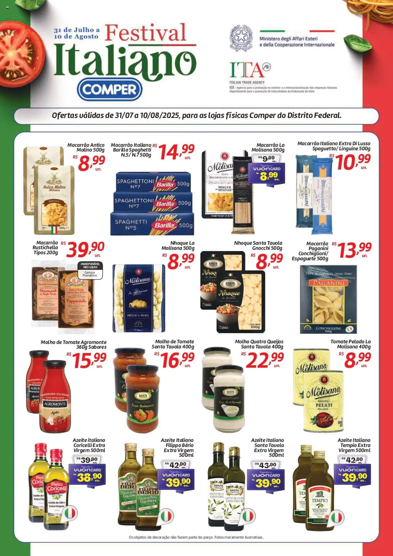Comper Folheto - válido de 31.07.2025 | Página: 1 | Produtos: Molho de tomate, Tomates, Macarrão, Azeite