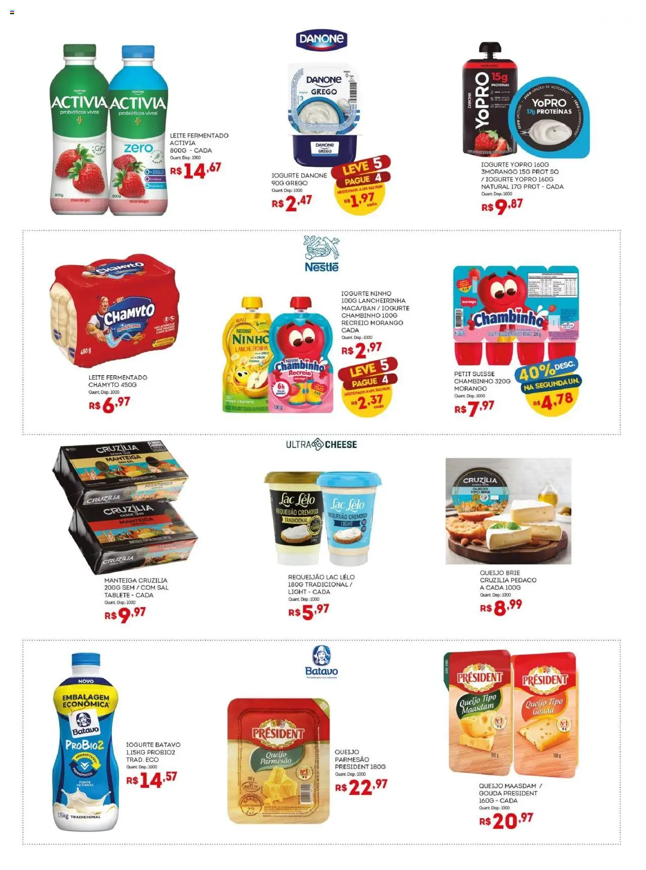 Bistek Supermercados Folheto - válido de 08.10.2025 | Página: 10 | Produtos: Probióticos, Leite, Brie, Requeijão