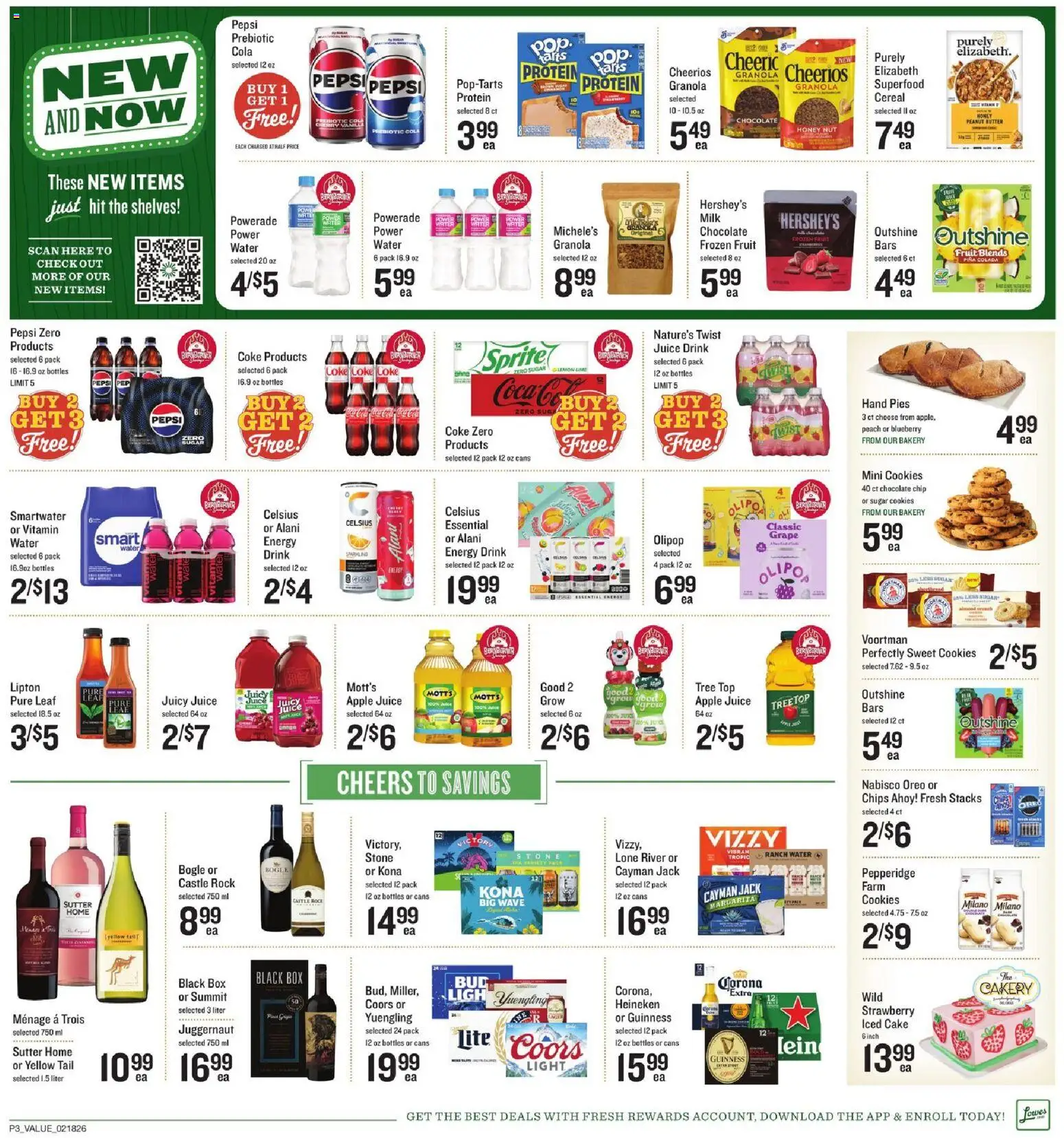 Lowes Foods Weekly Ad - NC - valid from 18.02.2026 | Page: 3 | Products: Box, Milk, Butter, Chocolate Chip