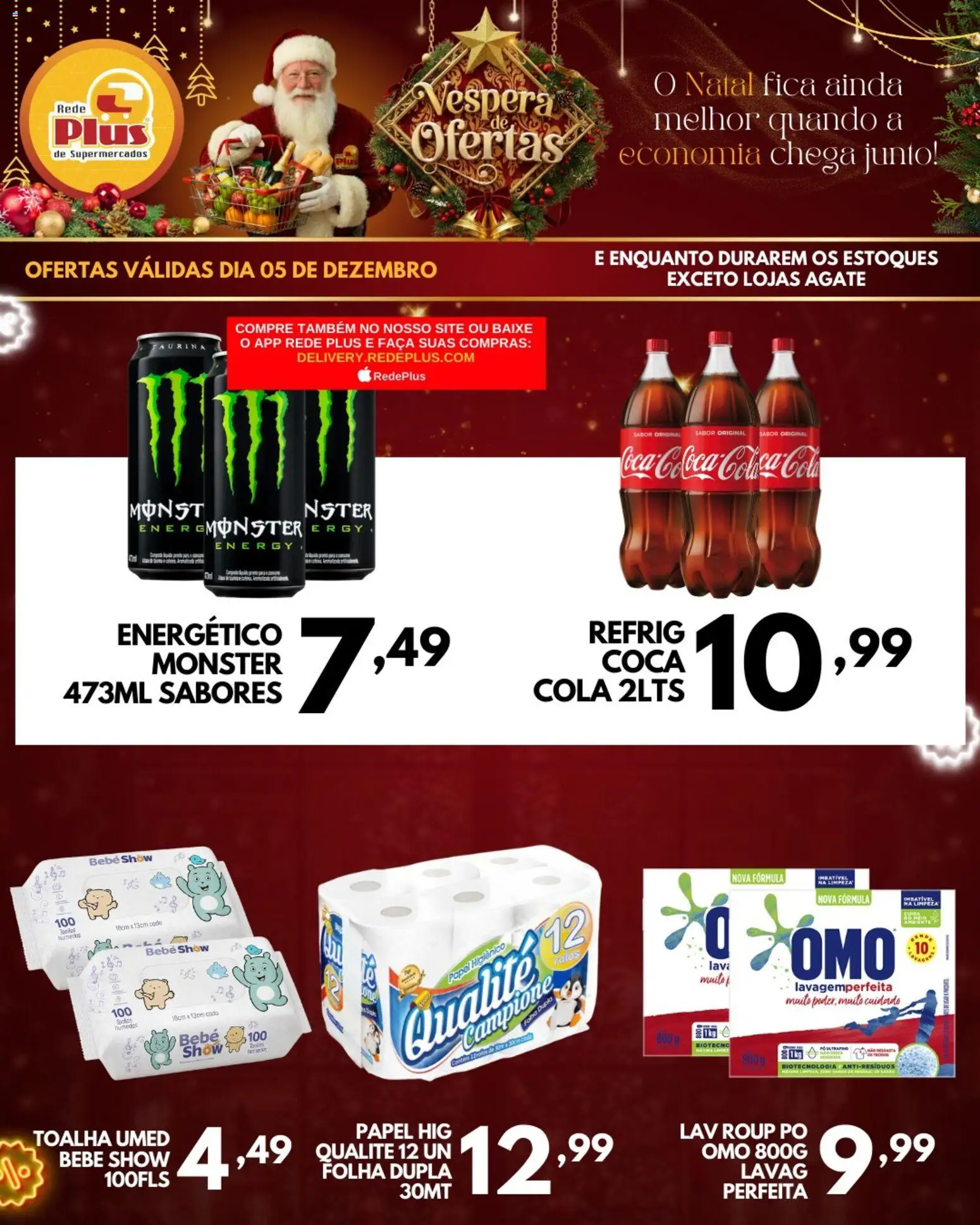 Rede Plus Supermercados Folheto - válido de 05.12.2025 | Página: 5 | Produtos: Pó, Cola, Monster, Papel higiênico