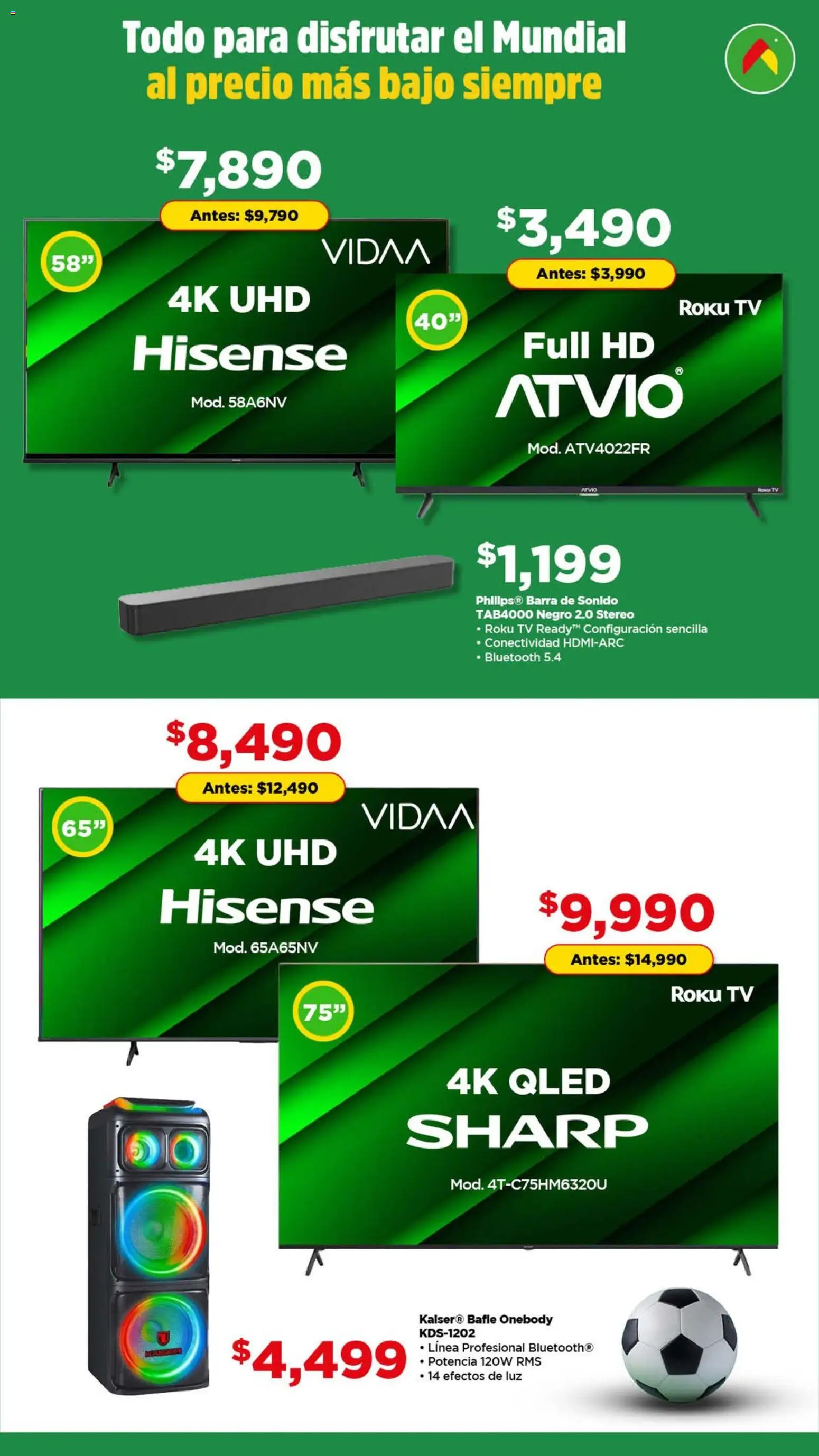 Nuevas ofertas de Bodega Aurrerá válidas en toda la República Mexicana desde el 27.04.2026. ¡Encuentra las mejores ofertas en Bodega Aurrerá folleto Golazo! | Página: 7 | Productos: Barra