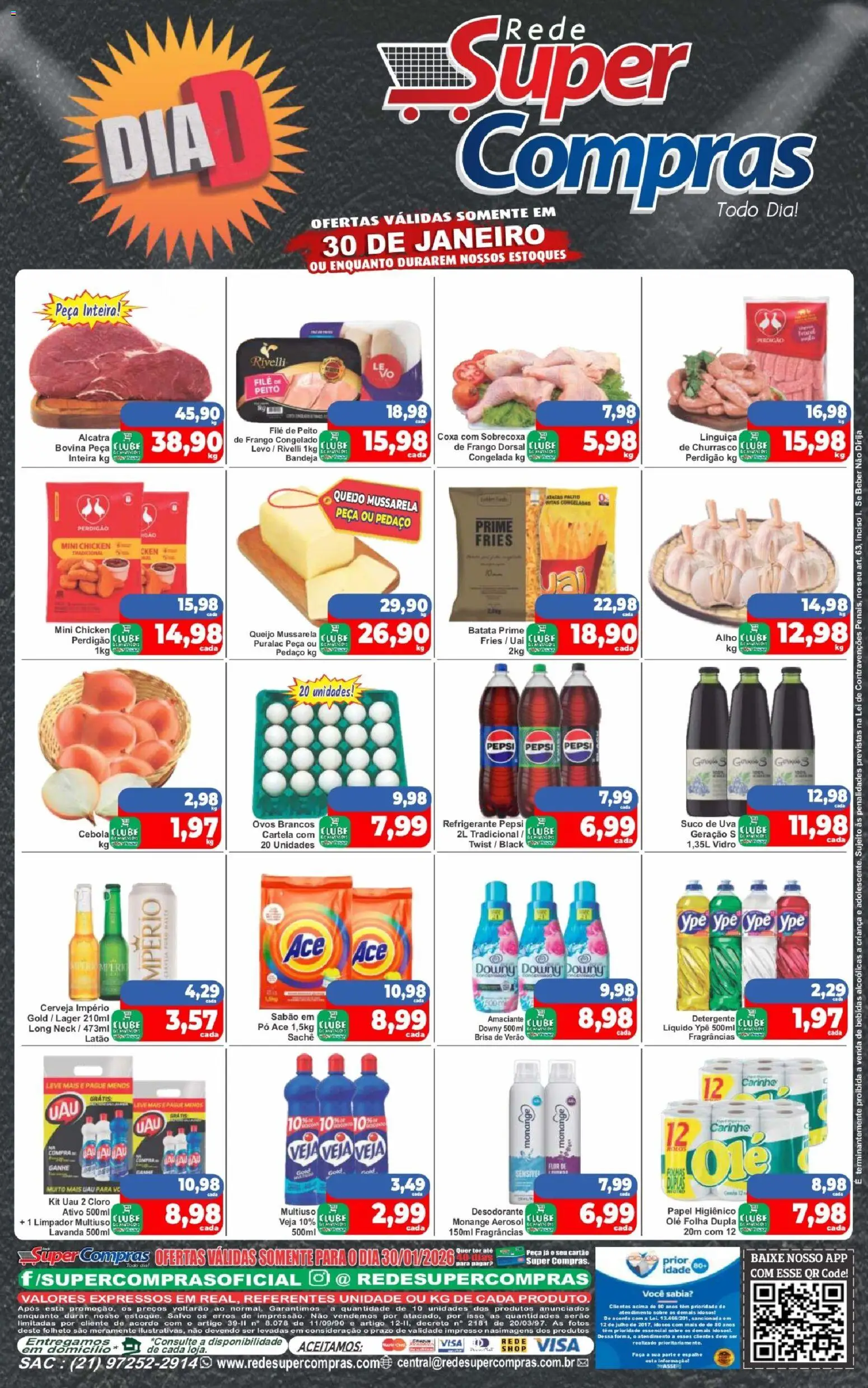 Rede Super Compras Folheto - válido de 30.01.2026 | Página: 2 | Produtos: Alho, Cebola, Ovos, Amaciante