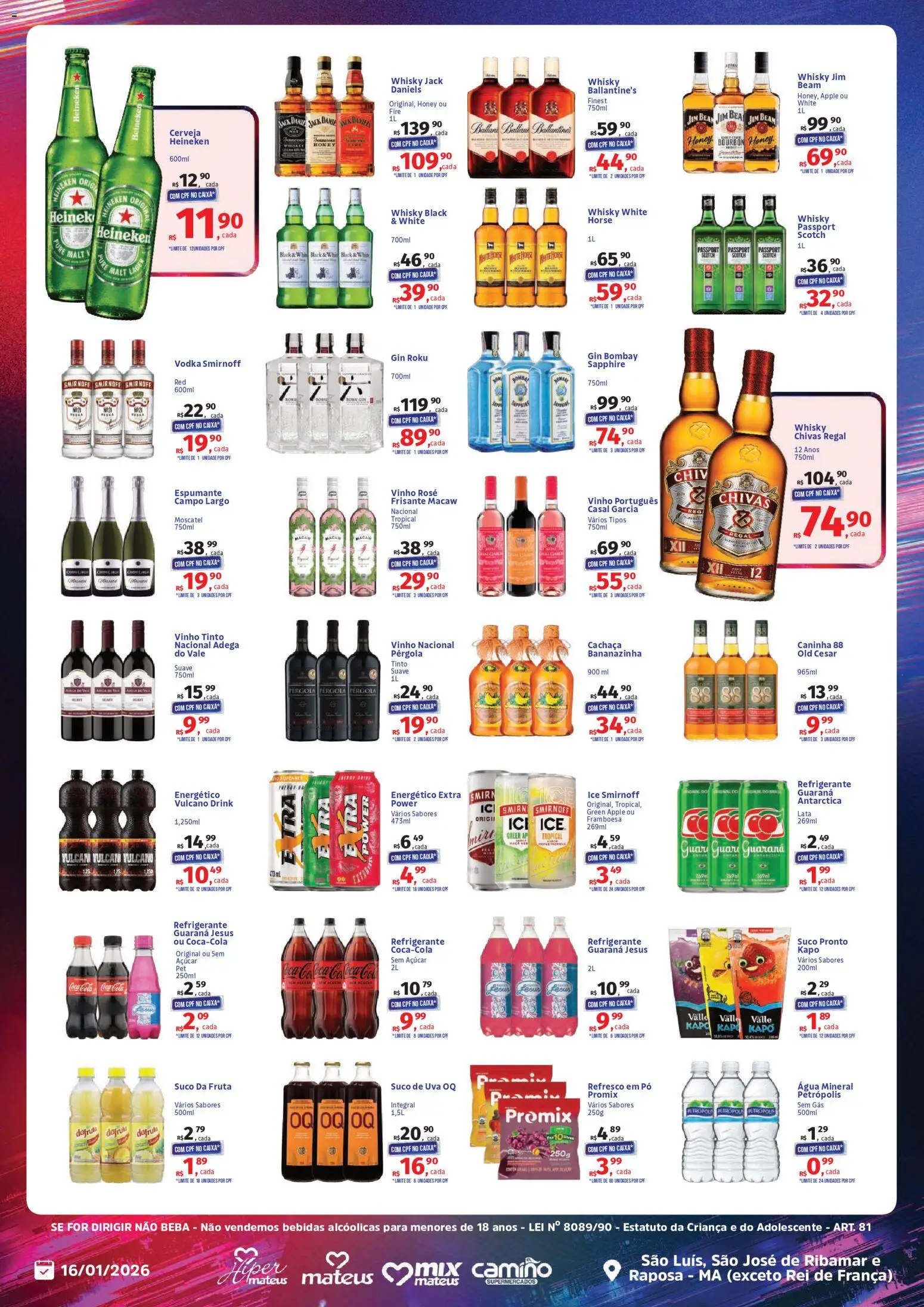 Mateus Folheto - válido de 16.01.2026 | Página: 7 | Produtos: Pó, Energético, Cerveja, Vodka