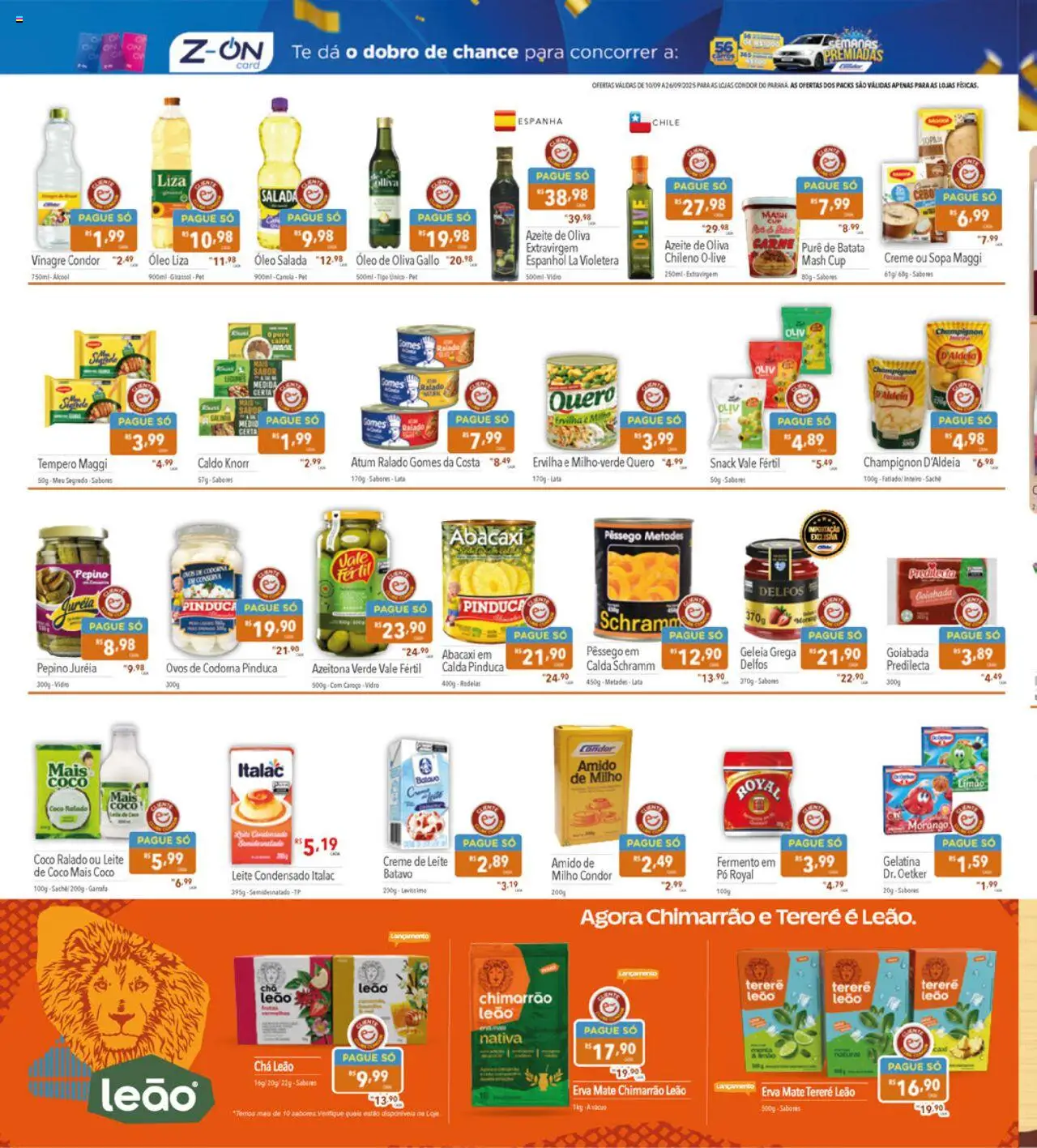 Supermercados Condor Folheto - válido de 10.09.2025 | Página: 4 | Produtos: Amido de milho, Creme, Knorr, Leite condensado
