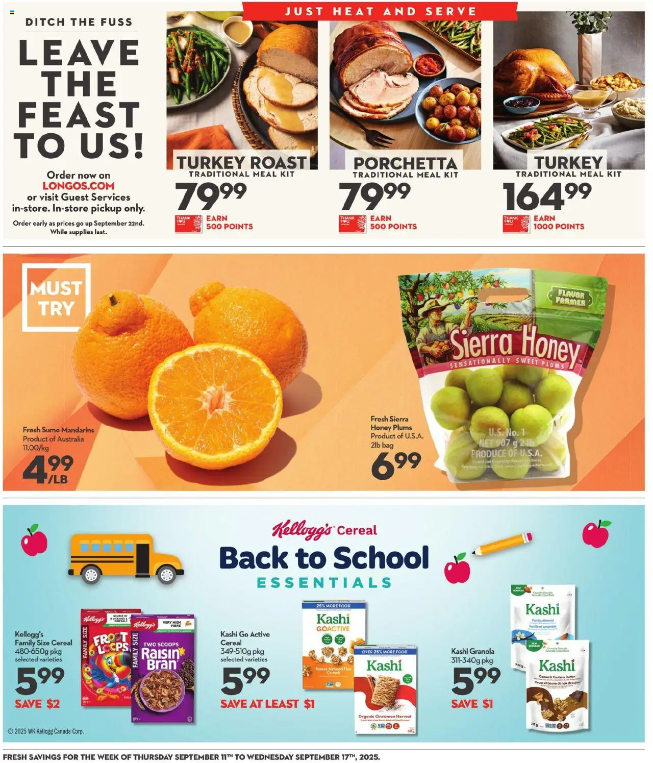 Longo's flyer valid from 11.09.2025 | Page: 7 | Products: Turkey, Bag, Butter