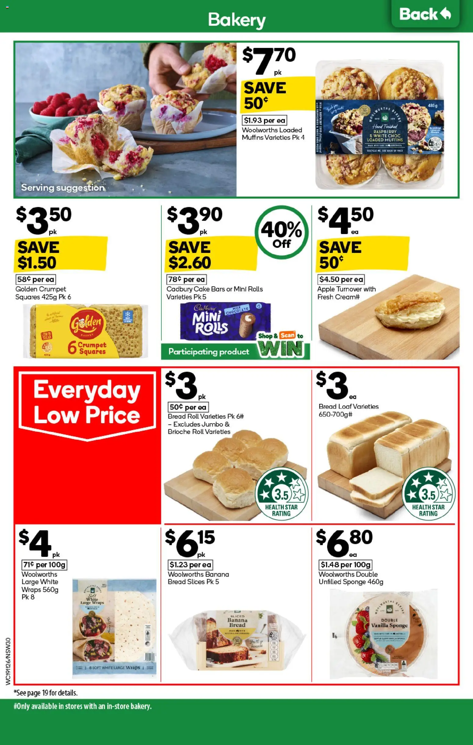 Woolworths catalogue - valid from 19.11.2025 | Page: 30 | Products: Bread, Chocolate, Muffins, Sponge