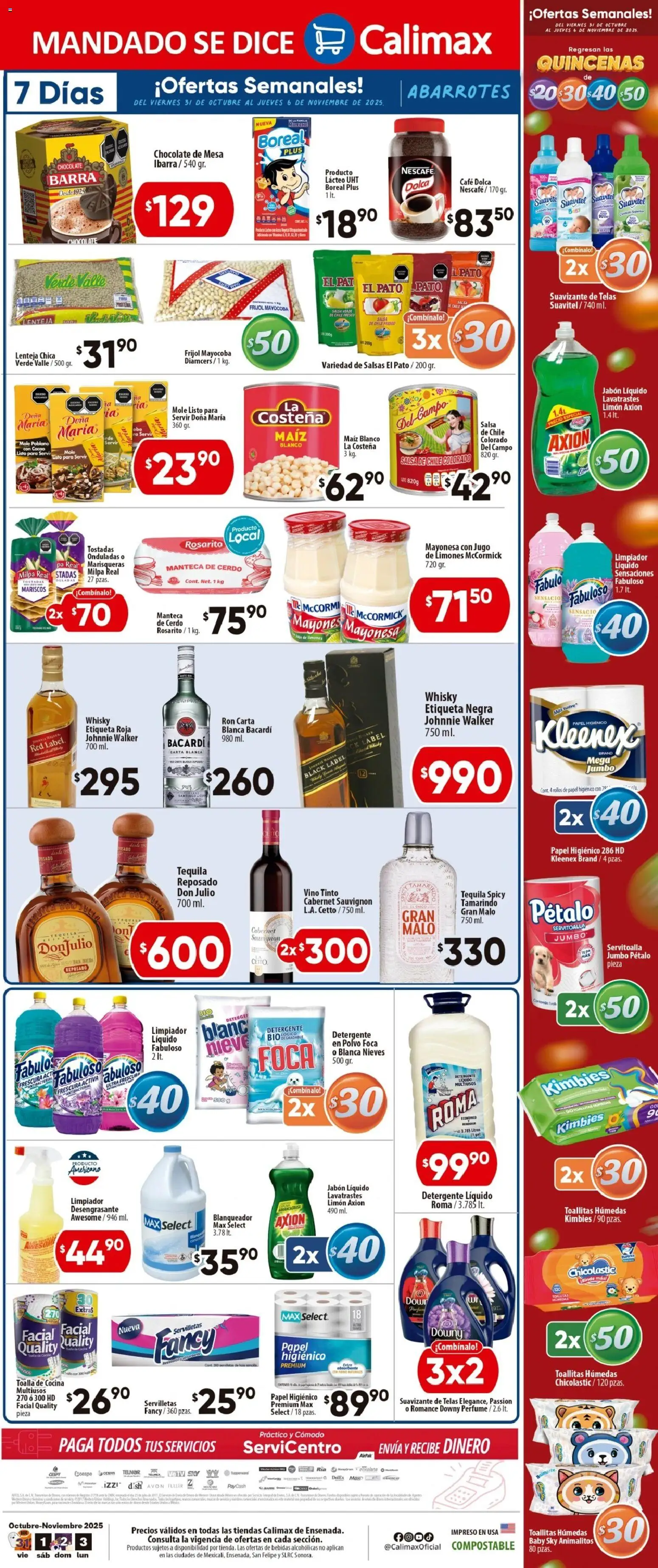 Nuevas ofertas de Calimax válidas en toda la República Mexicana desde el 31.10.2025. ¡Encuentra las mejores ofertas en Calimax folleto Ensenada! | Página: 6 | Productos: Limón, Café, Mesa, Perfume