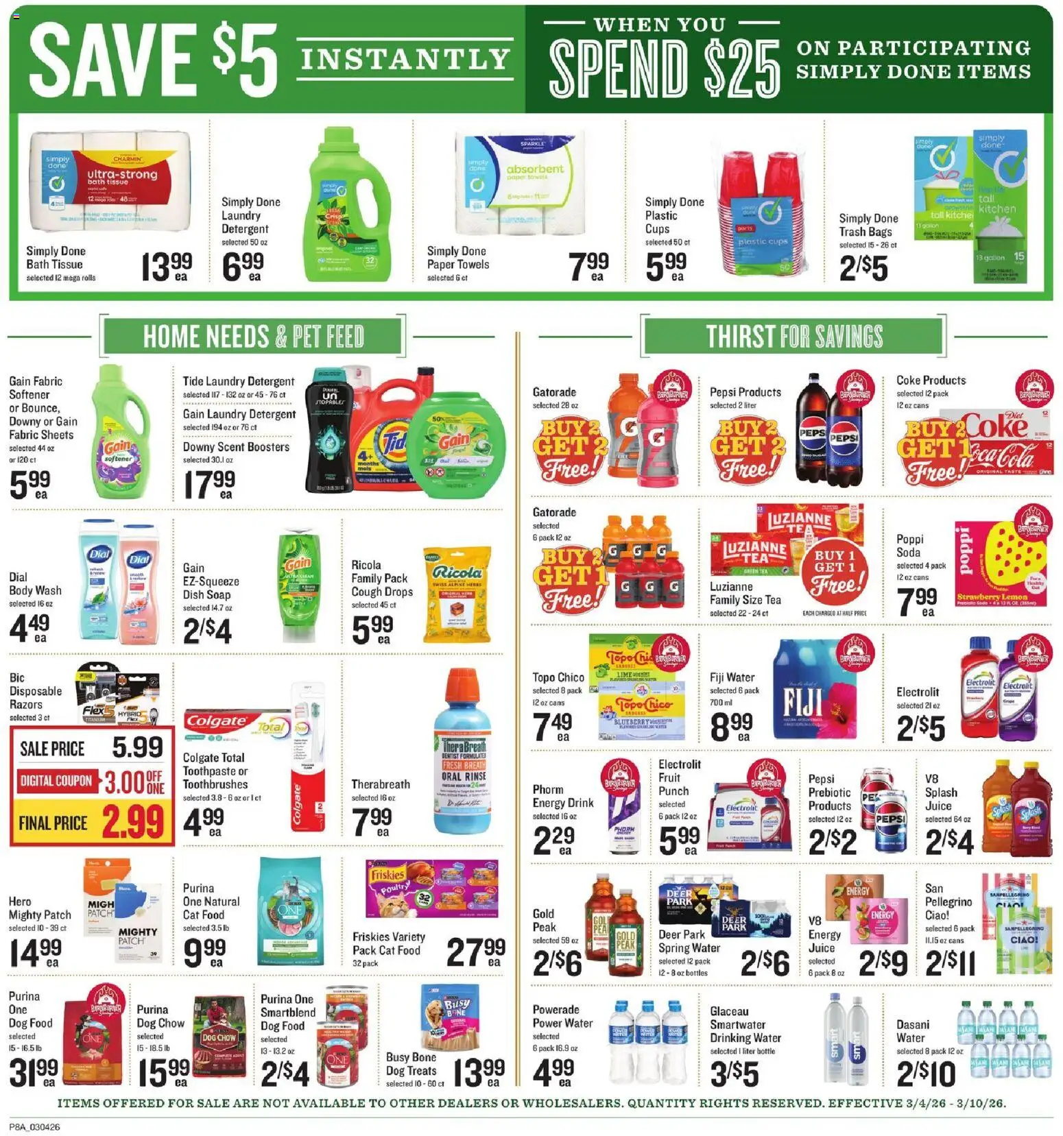 Lowes Foods Weekly Ad - valid from 04.03.2026 | Page: 13 | Products: Green Tea, Cat Food, Toothpaste, Lemon