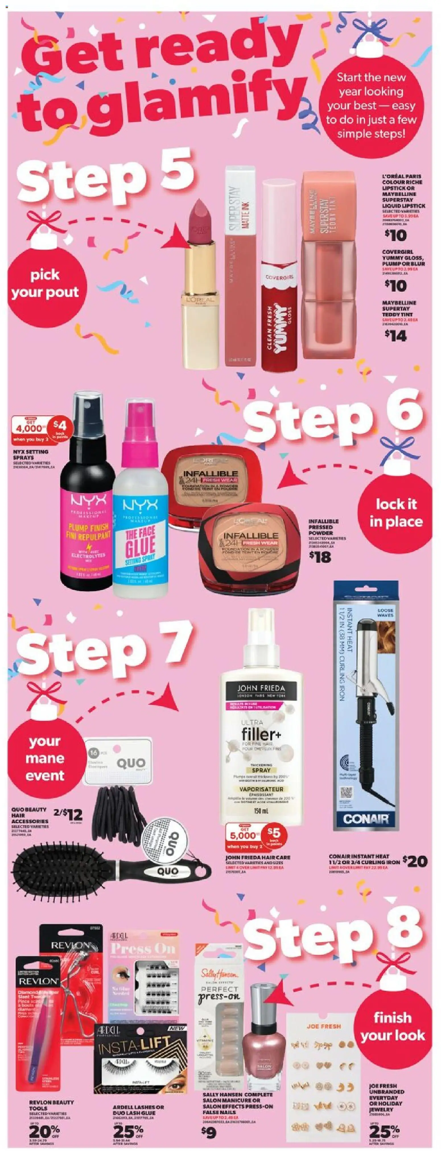 Real Canadian Superstore flyer valid from 11.12.2025 | Page: 28 | Products: Iron, Curling iron, Powder, Lipstick