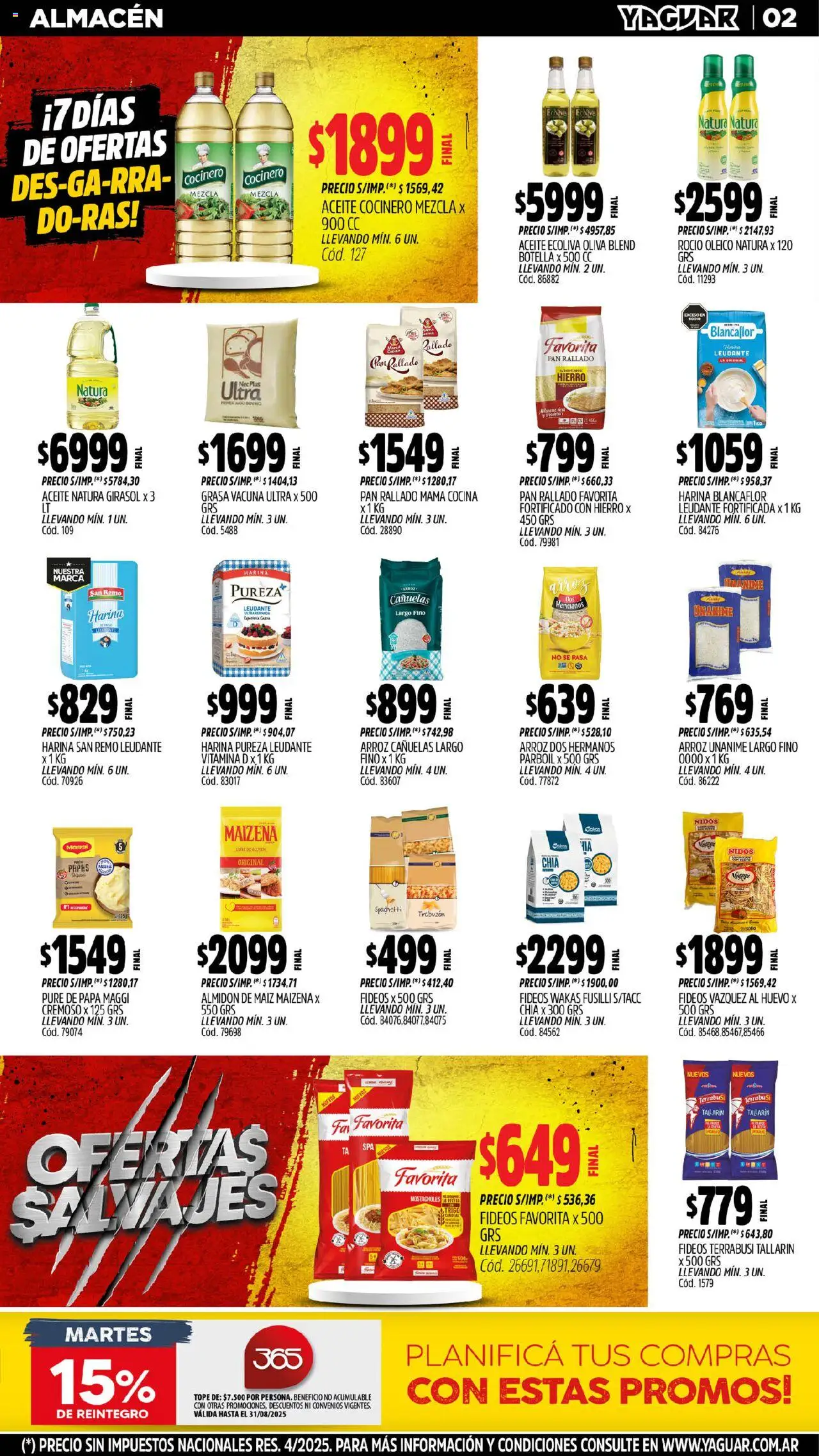 Yaguar - Misiones │ válido desde el 04.08.2025 | Página: 2 | Productos: Cocina, Harina, Huevo, Fideos