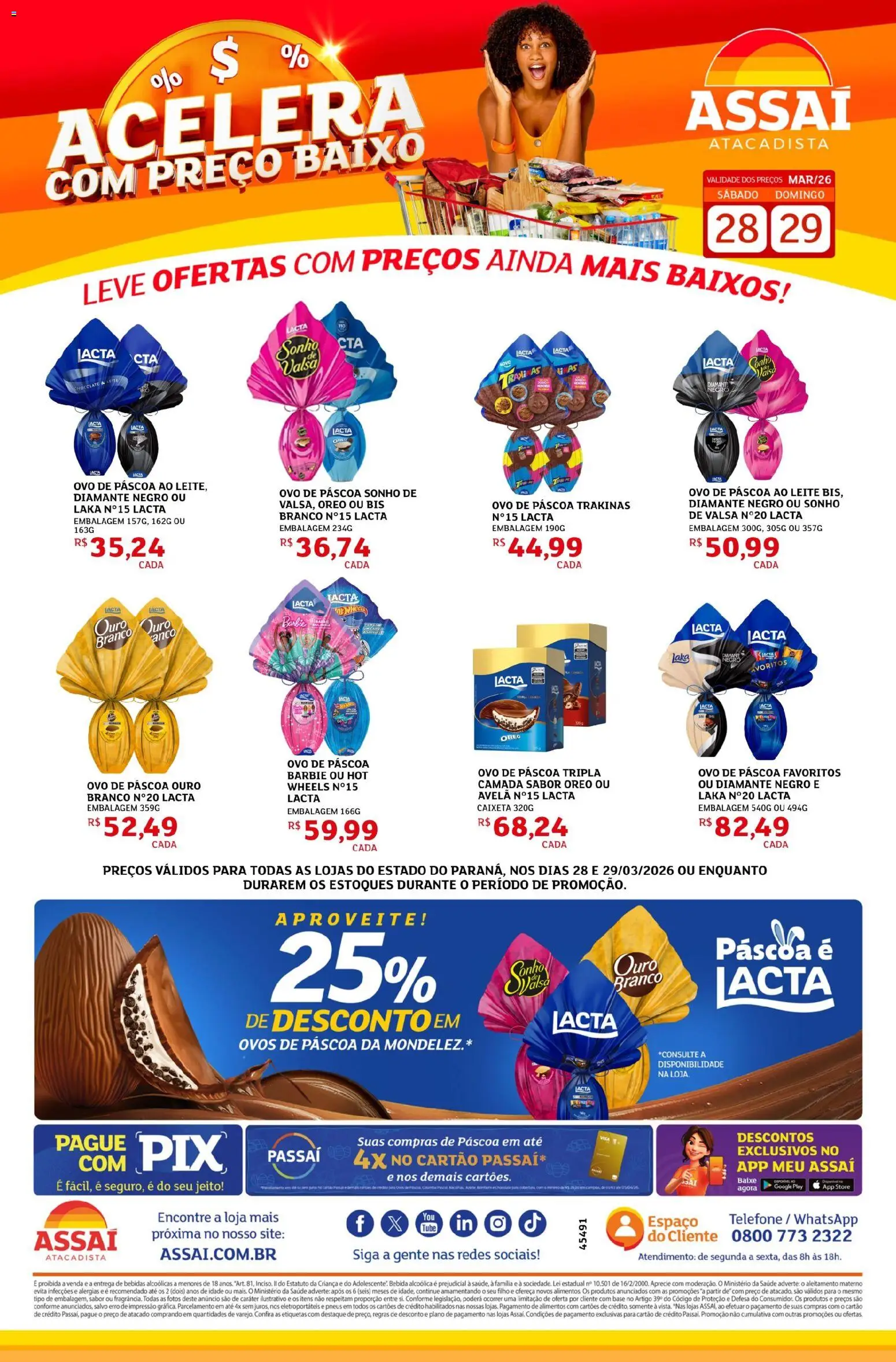Assaí Atacadista Folheto - válido de 28.03.2026 | Página: 1 | Produtos: Leite, Ovos, Base, Bebida