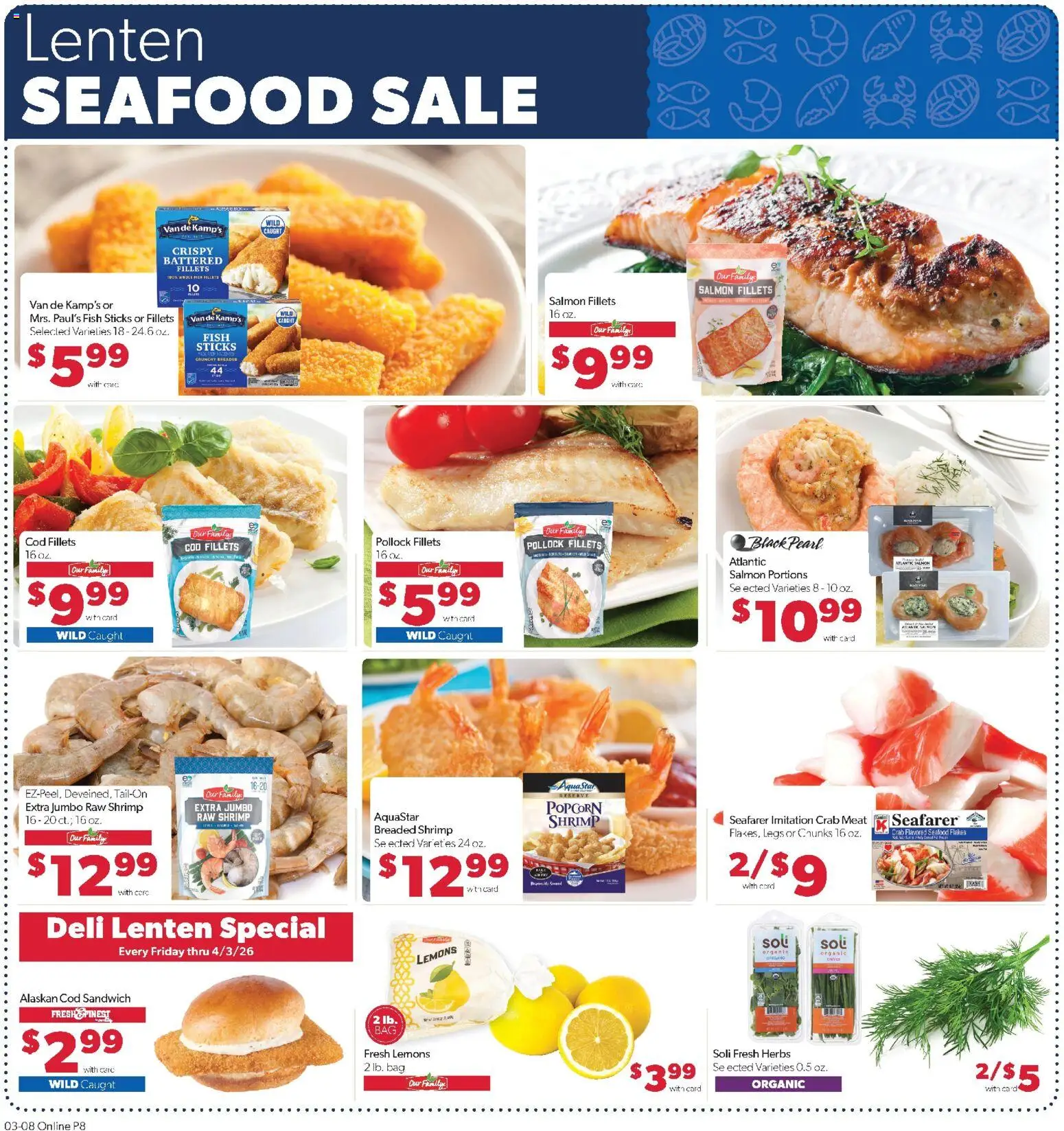 Family Fare Weekly Ad - valid from 08.03.2026 | Page: 7 | Products: Fish, Flakes, Seafood, Bag