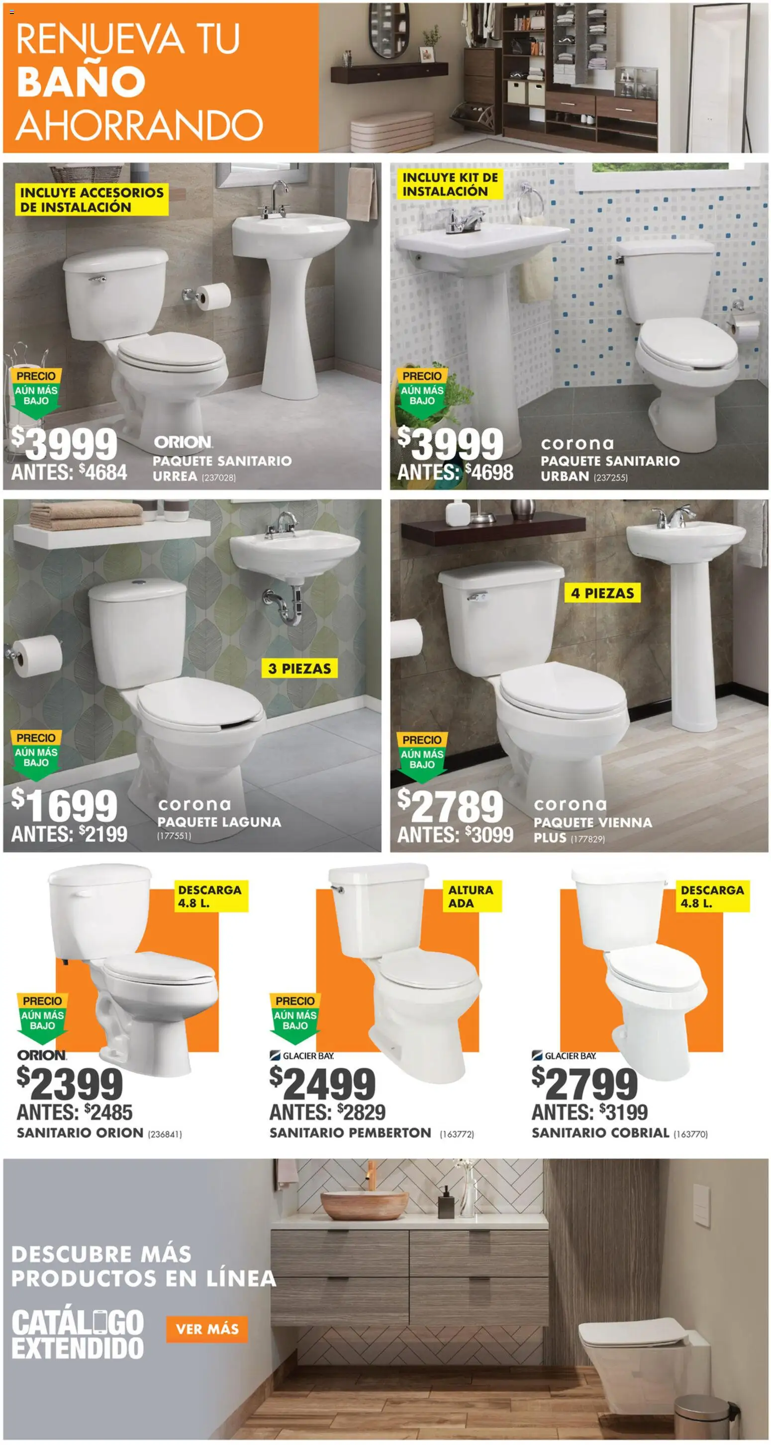 Nuevas ofertas de Home Depot válidas en toda la República Mexicana desde el 12.02.2026. ¡Encuentra las mejores ofertas en Home Depot catálogo! | Página: 4 | Productos: Baño