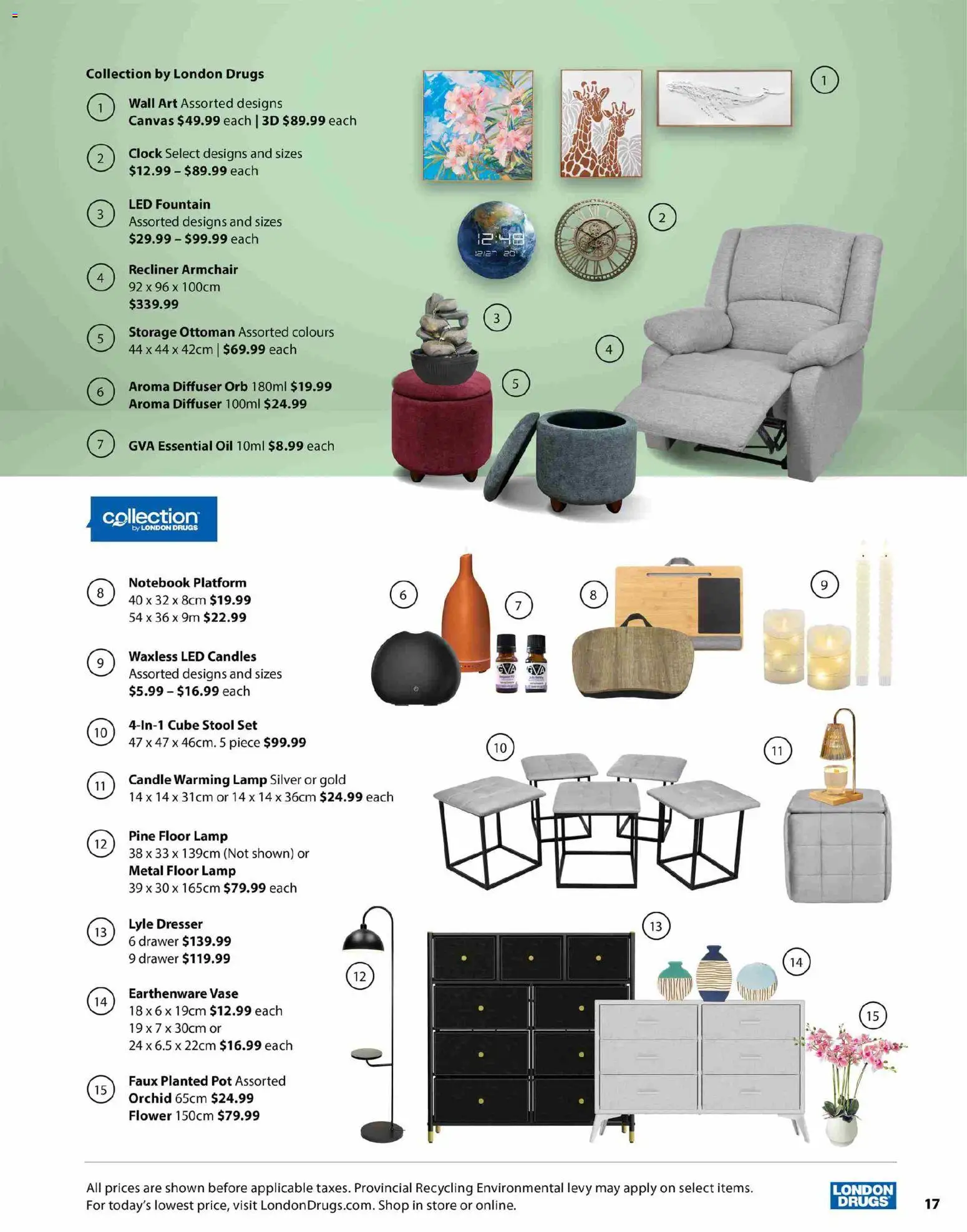 London Drugs flyer valid from 12.11.2025 | Page: 17 | Products: Notebook, Armchair, Lamp, Oil