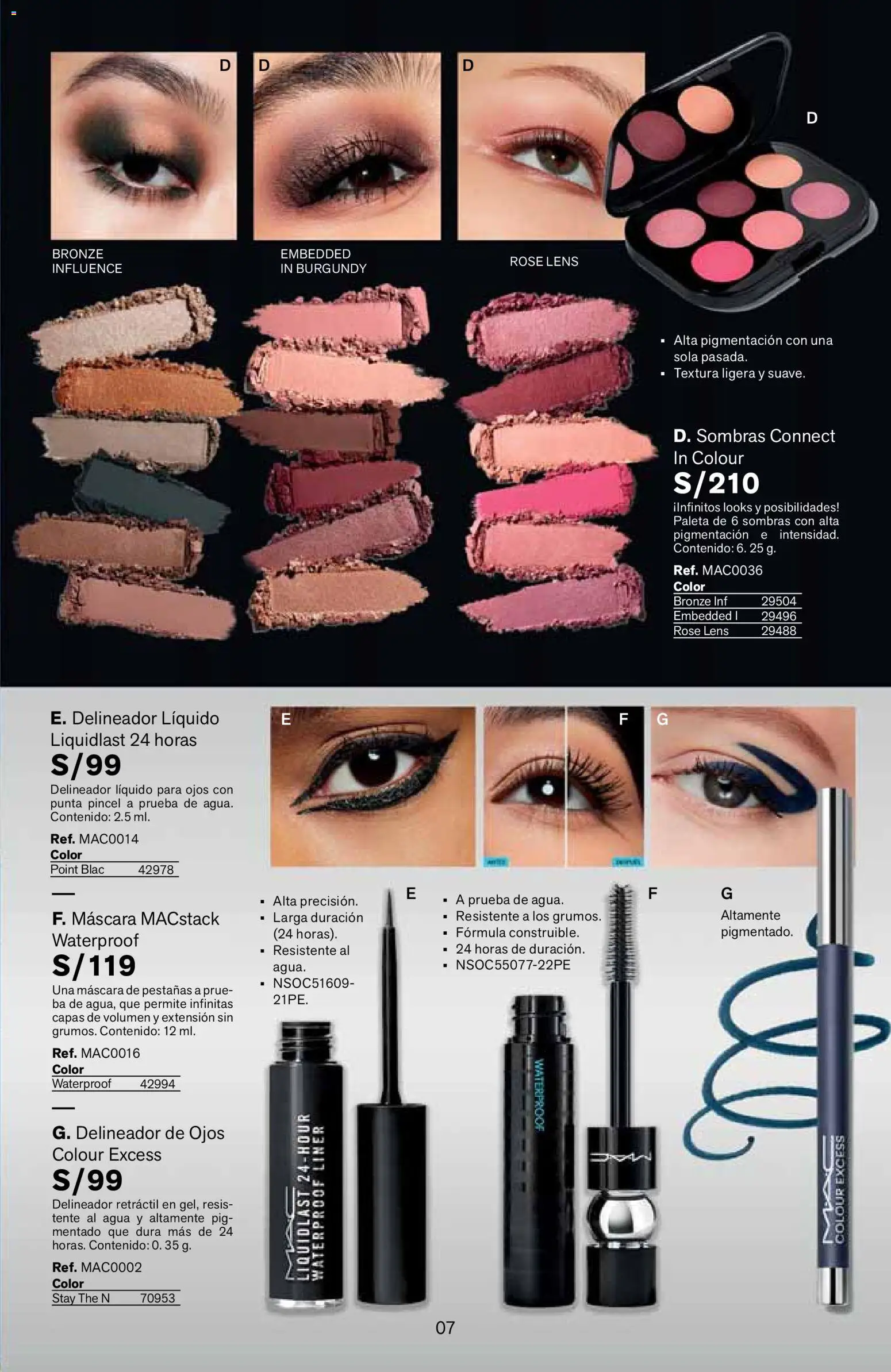 Catálogo Leonisa válido desde 27.04.2026 | Página: 7 | Productos: Máscara, Delineador de ojos, Delineador, Pincel