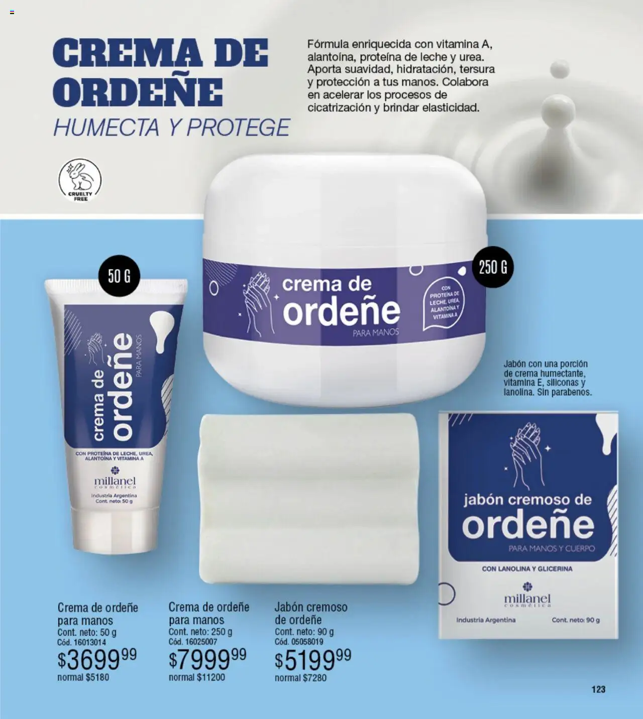 Millanel catálogo │ válido desde el 23.06.2025 | Página: 123 | Productos: Jabón, Leche, Crema