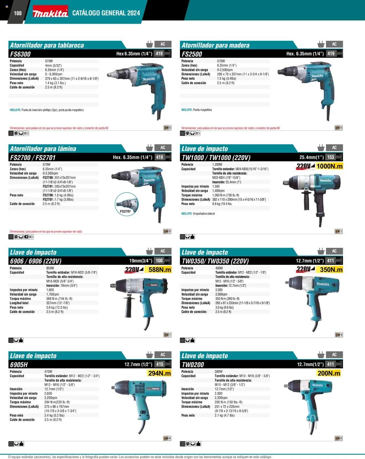 Nuevas ofertas de Makita válidas en toda la República Mexicana desde el 17.04.2024. ¡Encuentra las mejores ofertas en Makita catálogo ! | Página: 108 | Productos: Tornillo, Cable, Conector, Llave
