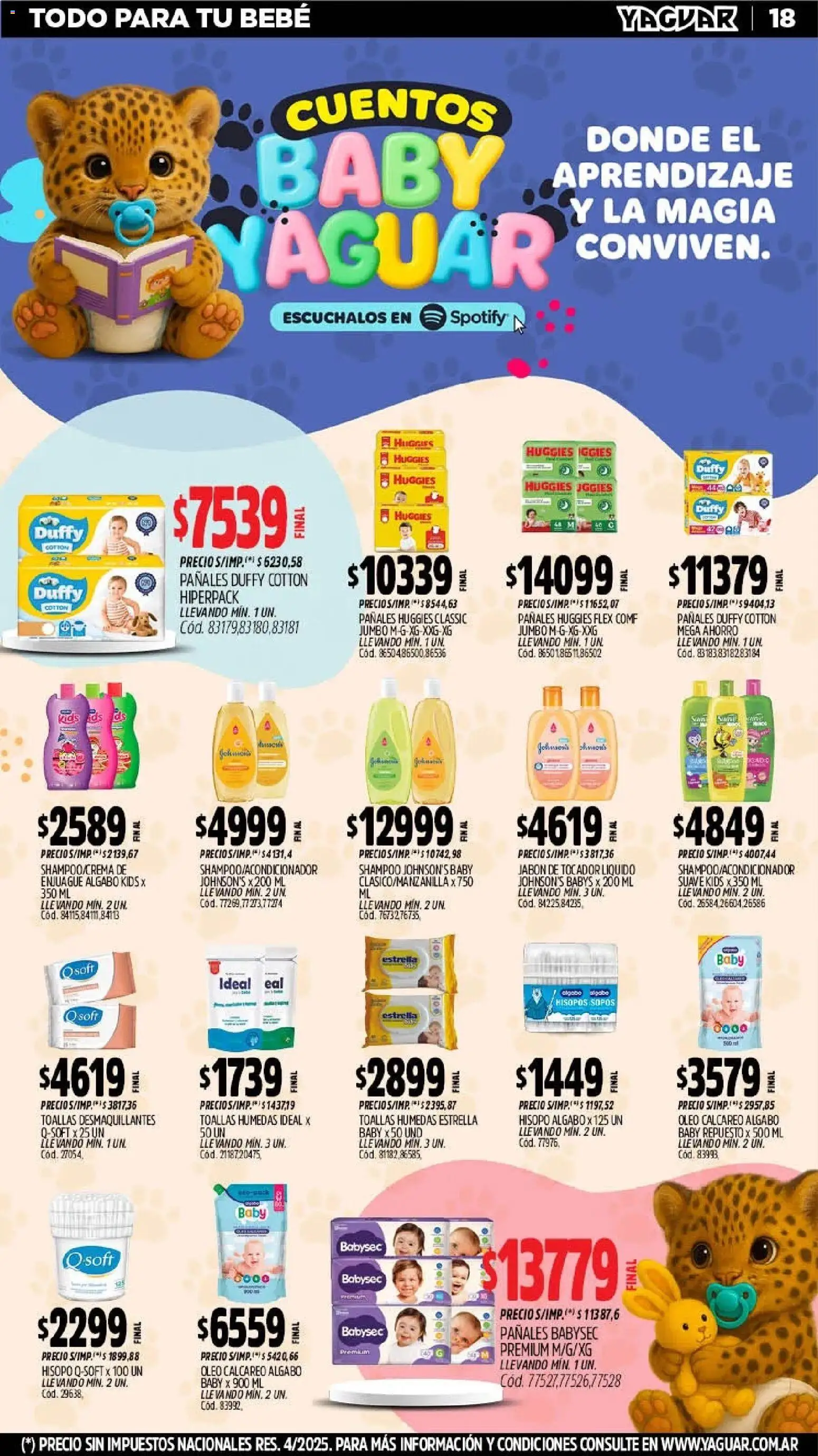 Yaguar - Oferta Semanal Jujuy │ válido desde el 23.03.2026 | Página: 18 | Productos: Toallas, Shampoo, Jabón, Pañales