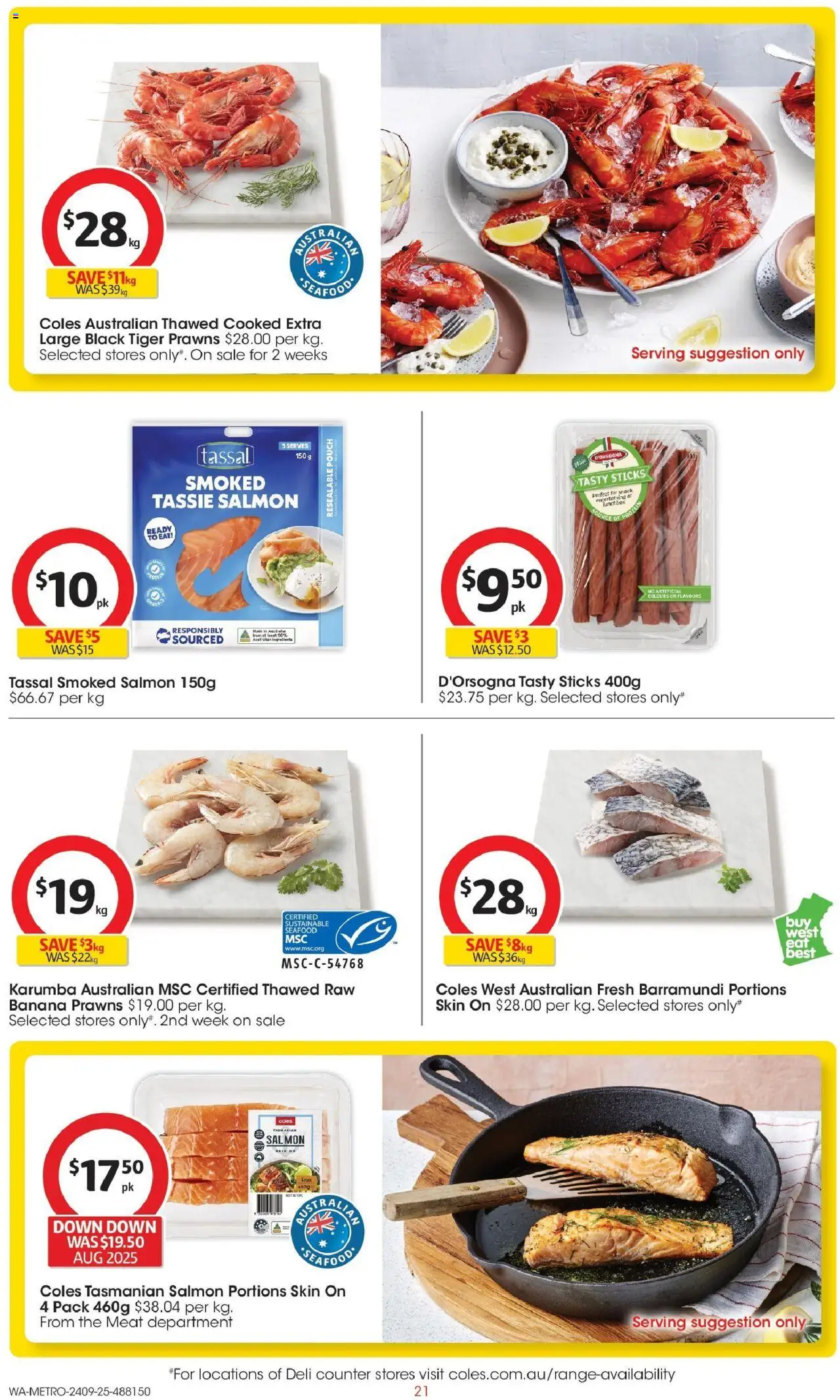 Coles catalogue - valid from 24.09.2025 | Page: 21 | Products: Box, Meat, Salmon, Sustainable